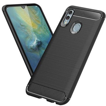CoolGadget Handyhülle Carbon Handy Hülle für Huawei P Smart 2019 6,2 Zoll, robuste Telefonhülle Case Schutzhülle für P Smart 2019 Hülle