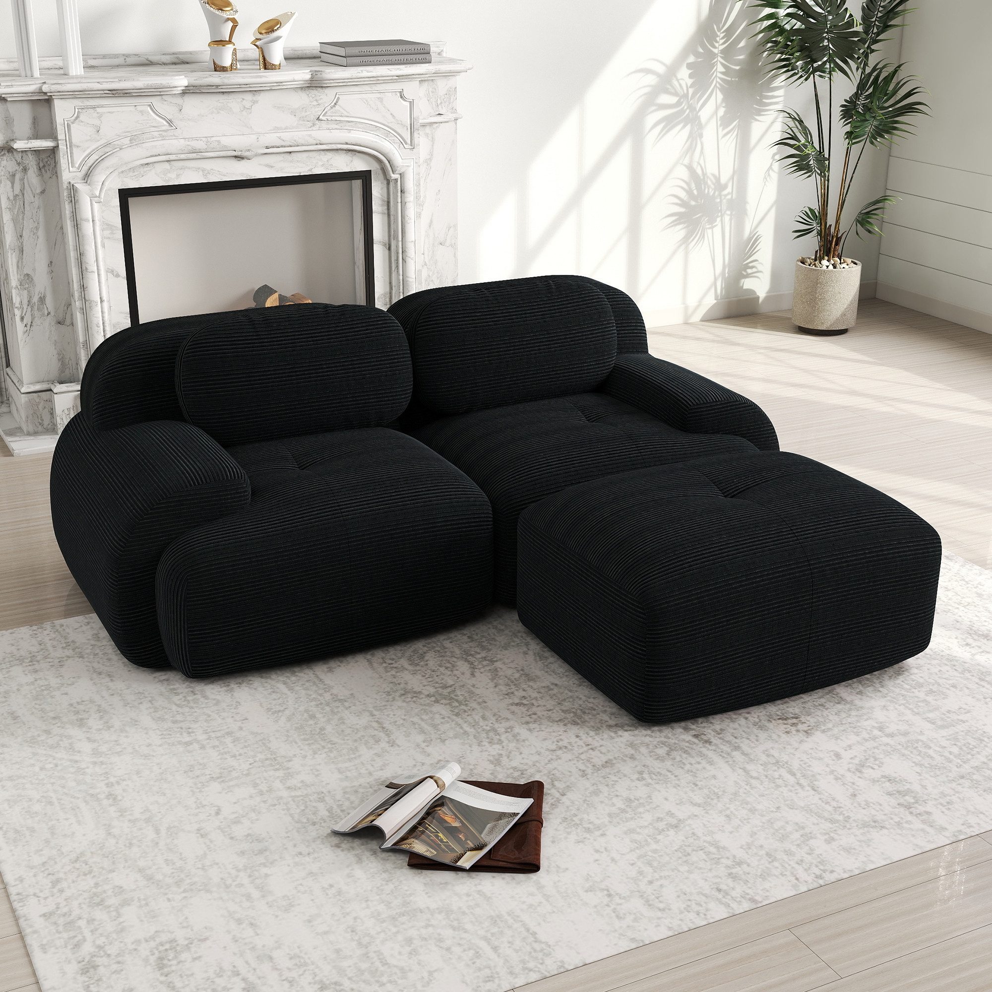 Odikalo 2-Sitzer Ecksofa modular kombinierbar, 82'' günstig online kaufen