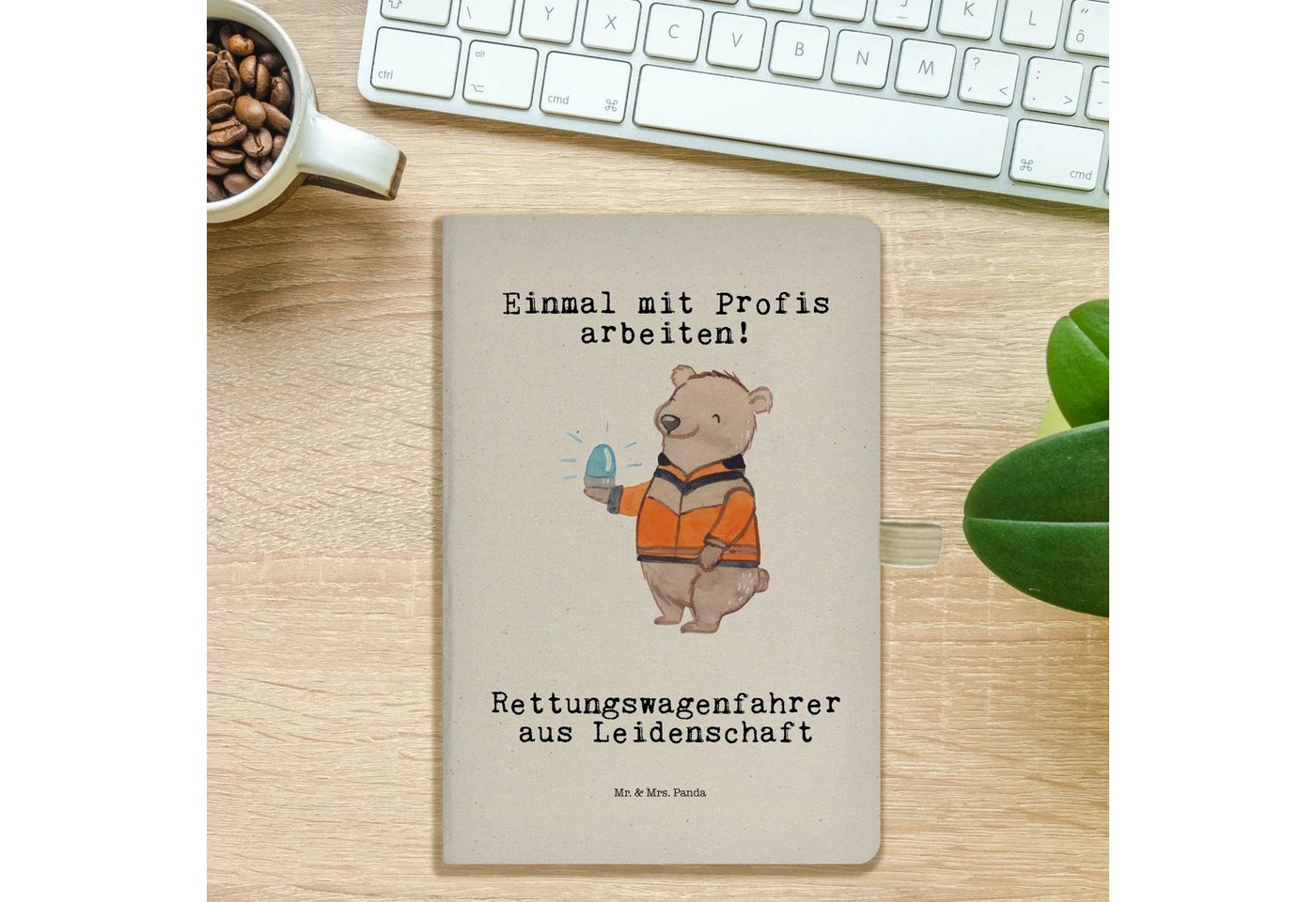 Thumbnail - Mr. & Mrs. Panda Notizbuch Rettungswagenfahrer Leidenschaft - Transparent - Geschenk, A5 Notizbl Mr. & Mrs. Panda, Umwel...