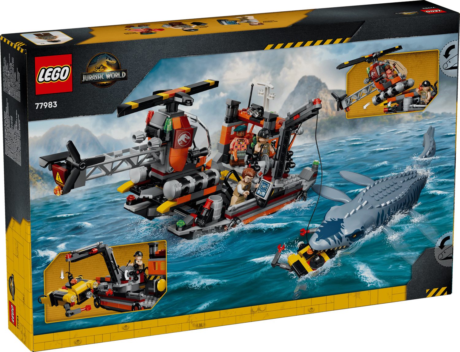 LEGO® Jurassic World 77983 Mosasaurier-Angriff auf das Boot Spielbausteine, (Set, 703 St., Set)