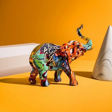 HYTIREBY Tierfigur Moderne Elefanten Deko Elefant Figuren und Pop Art Dekofiguren (1 St), Kreative, farbenfrohe und moderne Dekorationen