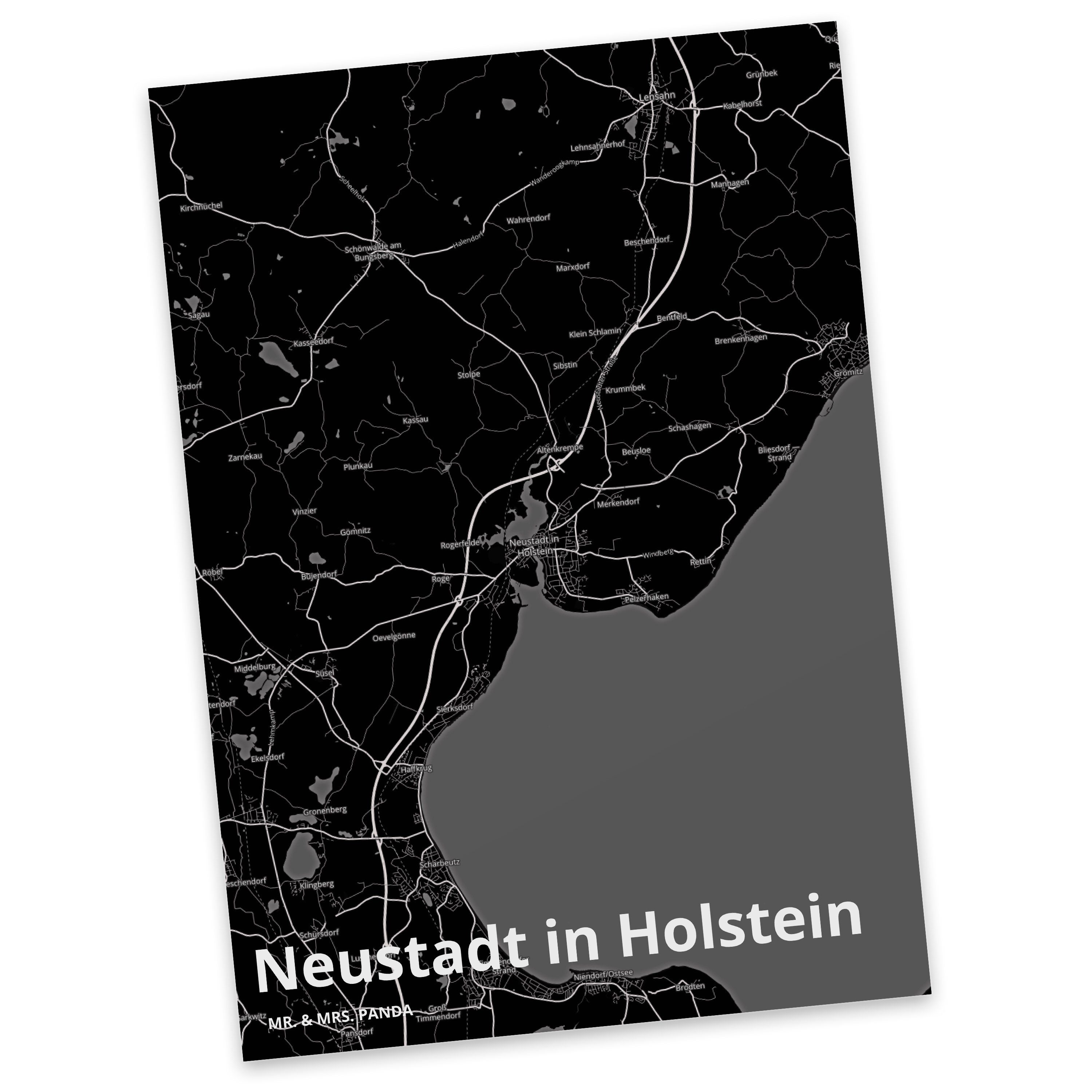 Mr. & Mrs. Panda Postkarte Neustadt in Holstein - Geschenk, Dankeskarte, Einladungskarte, Städte