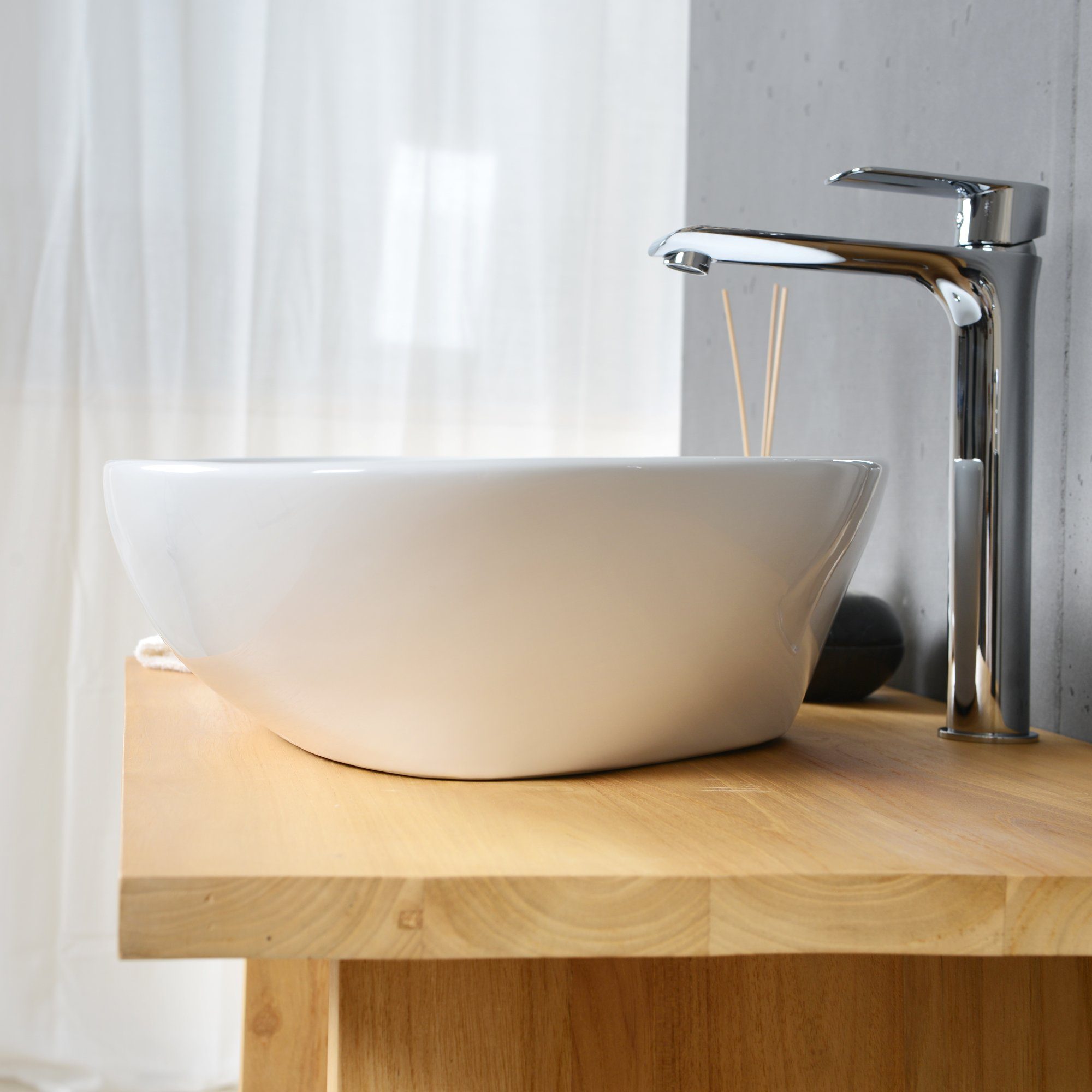 wohnfreuden Aufsatzwaschbecken Keramik Aufsatzwaschbecken 59 cm günstig online kaufen