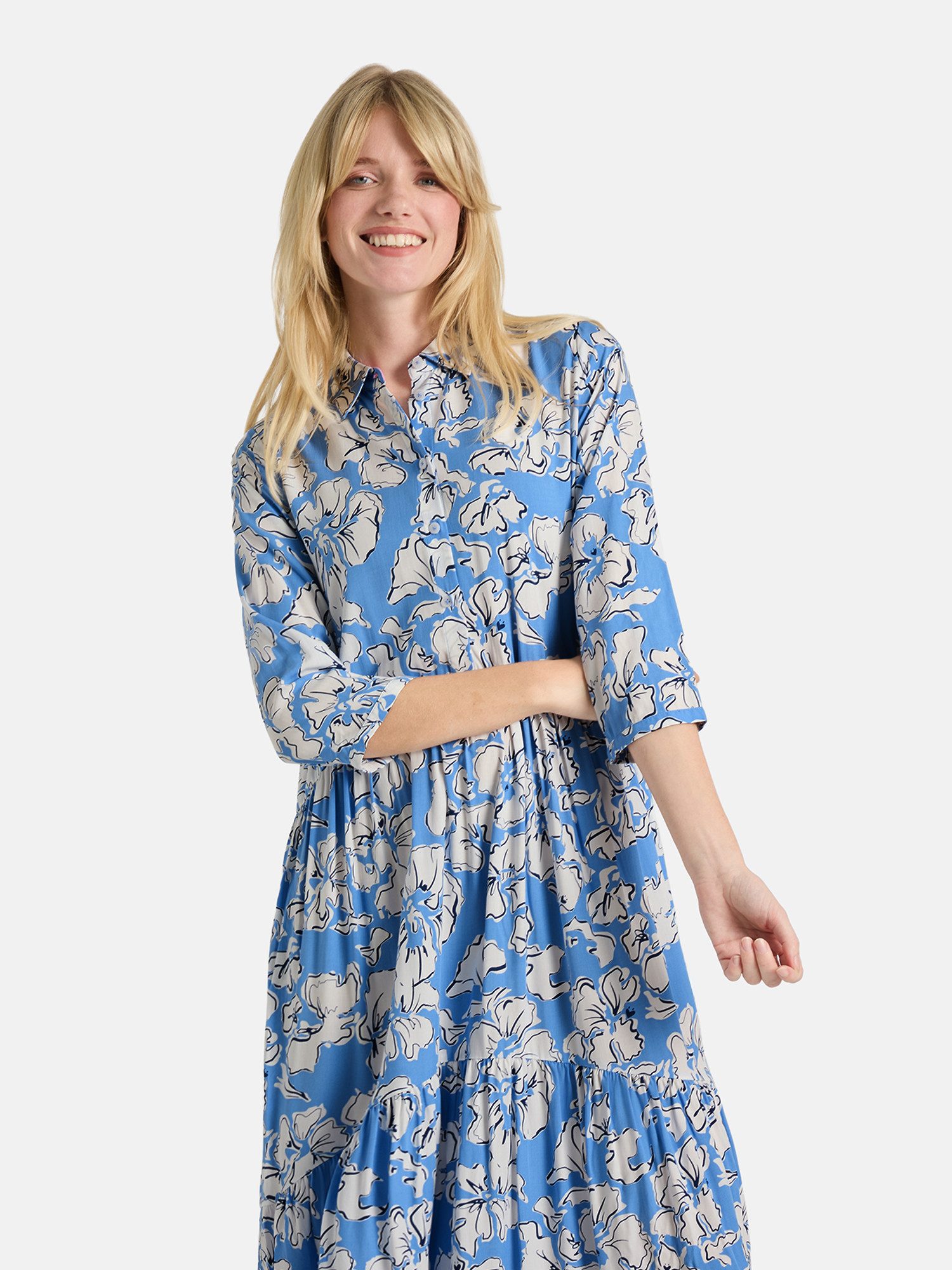 Lieblingsstück Sommerkleid RorabethL mit Hemblusenkragen, 3/4-Ärmel