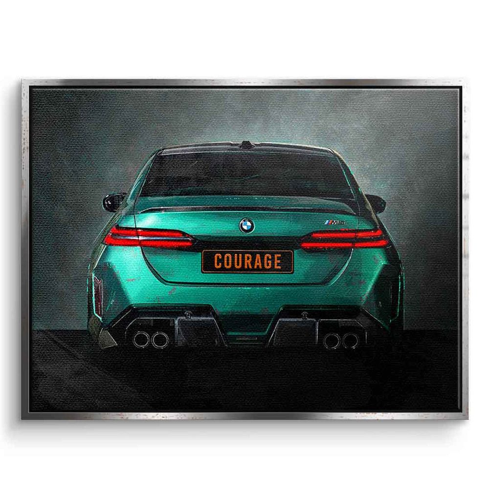 DOTCOMCANVAS® Leinwandbild BMW M5 Backside, Leinwandbild BMW M5 Backside Auto Kunstdruck Wandbild