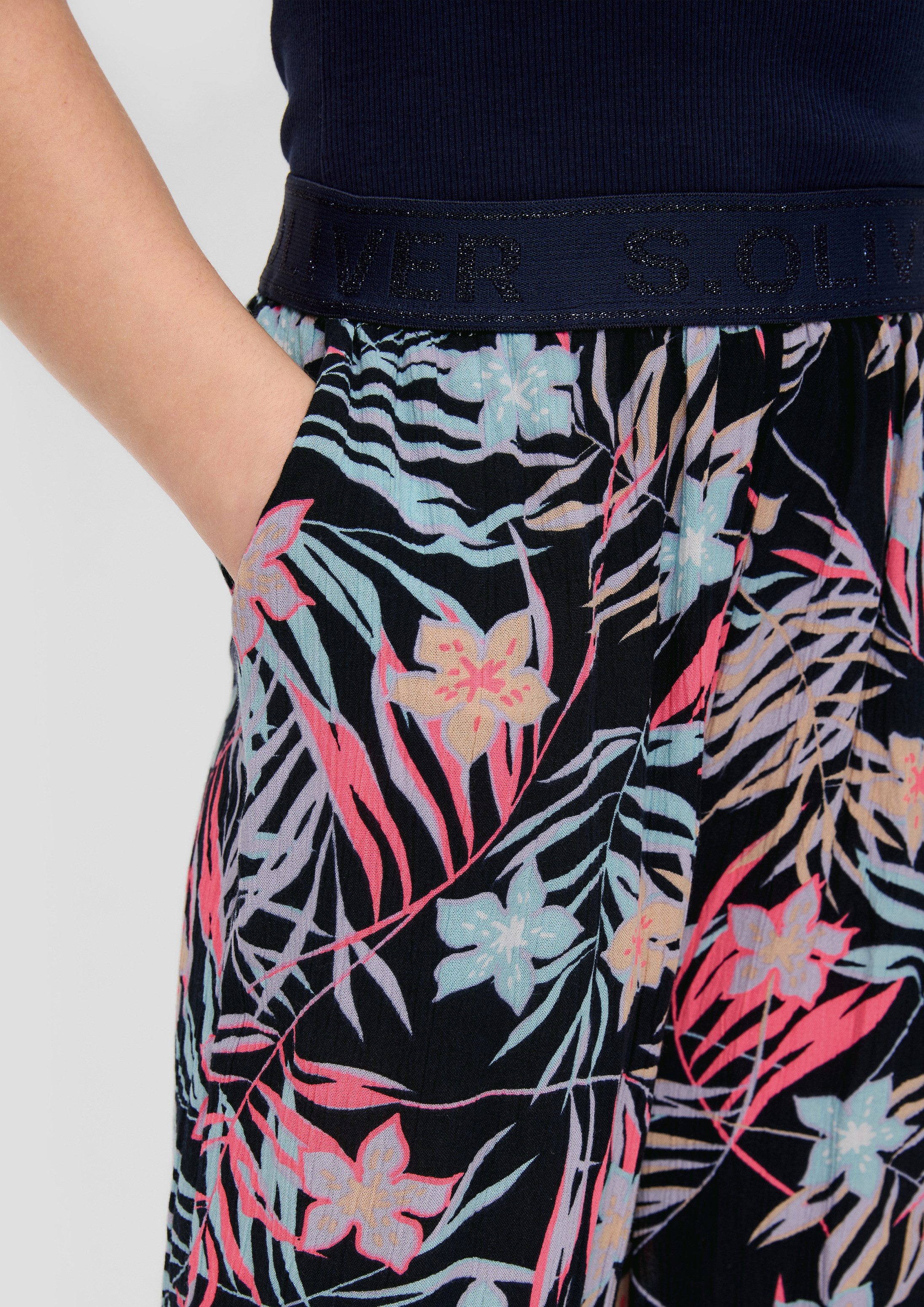 s.Oliver Maxirock Hose Loose: Hose aus Viskose-Crêpe