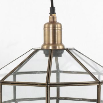 etc-shop Pendelleuchte, Leuchtmittel nicht inklusive, Pendelleuchte Esstischlampe Retro Glasschirm bronze Höhenverstellbar