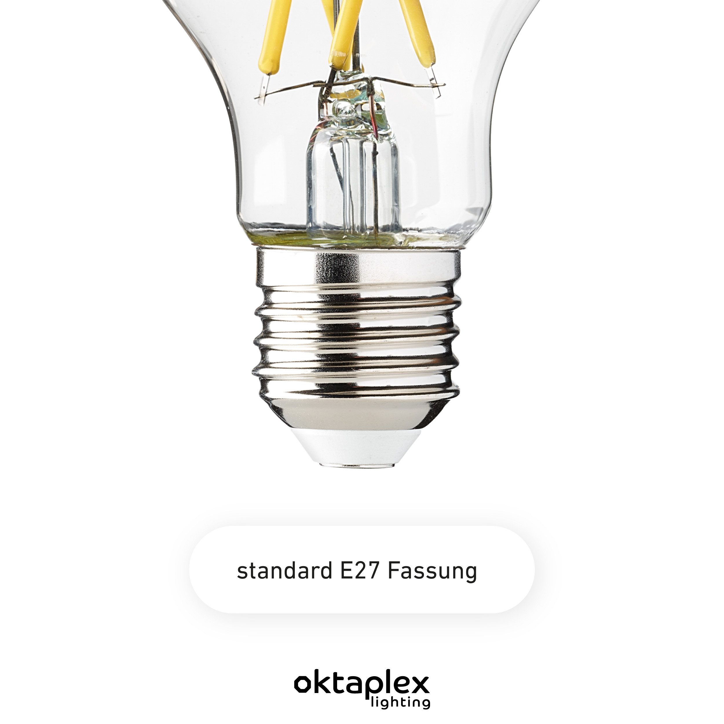Oktaplex lighting LED-Leuchtmittel LED Glühbirne LED Leuchtmittel, E27, 10724, 2700K 806lm 3,8W LED Filamente