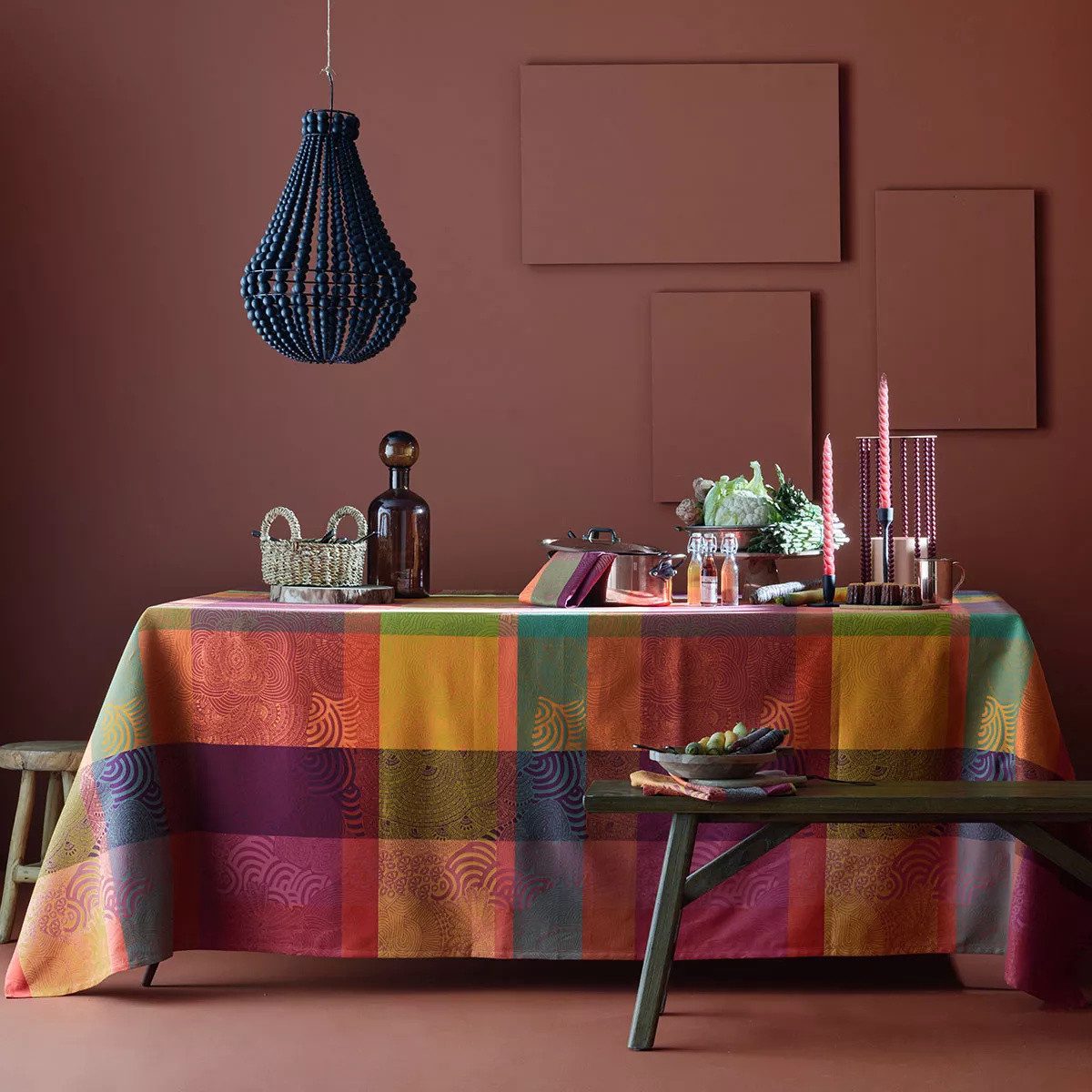 Garnier Thiebaut Tischdecke Mille Rainures Flamboyant günstig online kaufen
