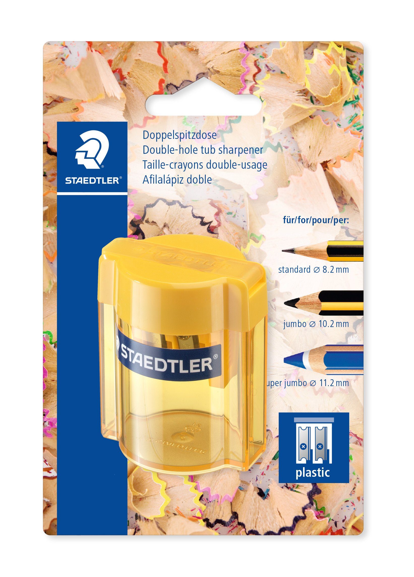 STAEDTLER Anspitzer Doppelspitzdose rund - farblich sortiert