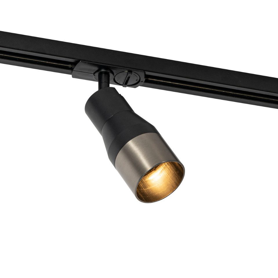 Qazqa Schienensystem-Leuchten Iconic kohua, ohne Leuchtmittel, Extra-Warmweiß, QAZQA Schienen­leuchte, gu10, Schwarz, Aluminium, Modern