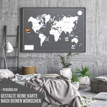 VACENTURES Wandbild Die magnetische Weltkarte - inkl. Magnet Pins