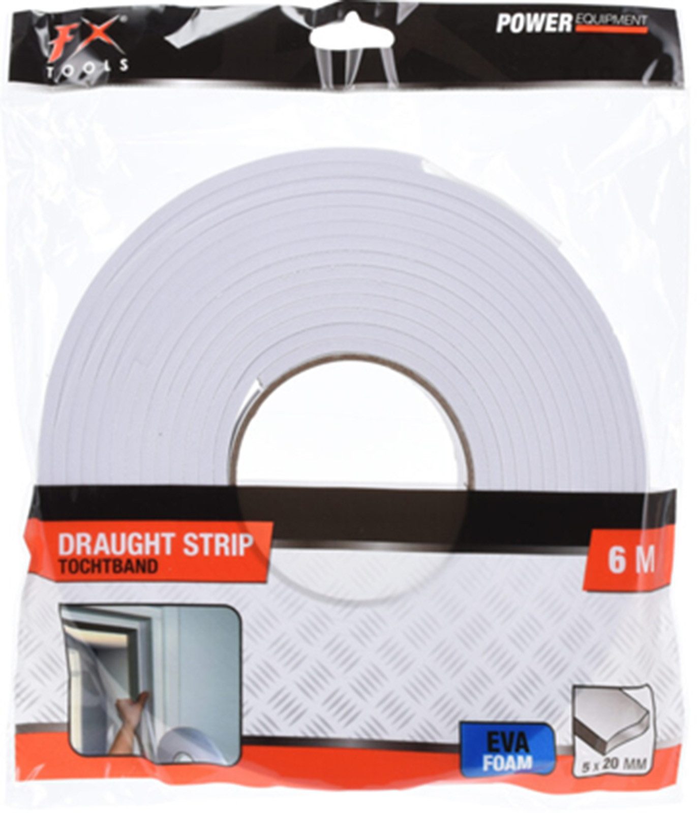 Koopman Dichtungsband 2 cm Weiß 6 Meter Rolle, (Stück, 1-St., Packung), 600x2x0,5cm, auf Rolle, EVA-Schaum, selbstklebend, vielseitig – Bild 3 von 3