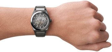 Fossil Automatikuhr EVERETT, ME3206, Armbanduhr, Herrenuhr, mechanische Uhr, skelettiertes Zifferblatt