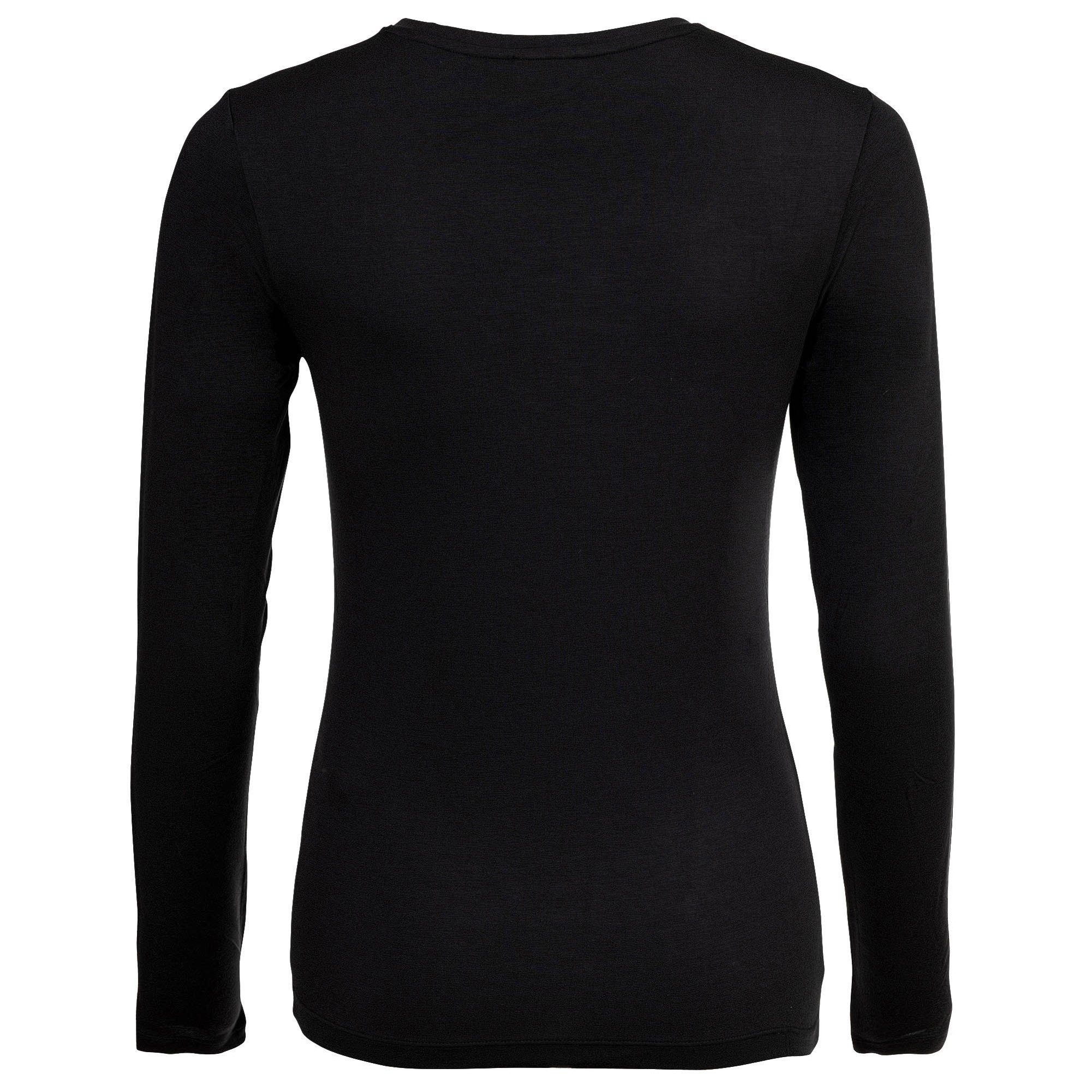 Emporio Armani T-Shirt Damen Longsleeve 1er Pack Viskose ESSENTIAL STUDS (Packung, 1er Pack)