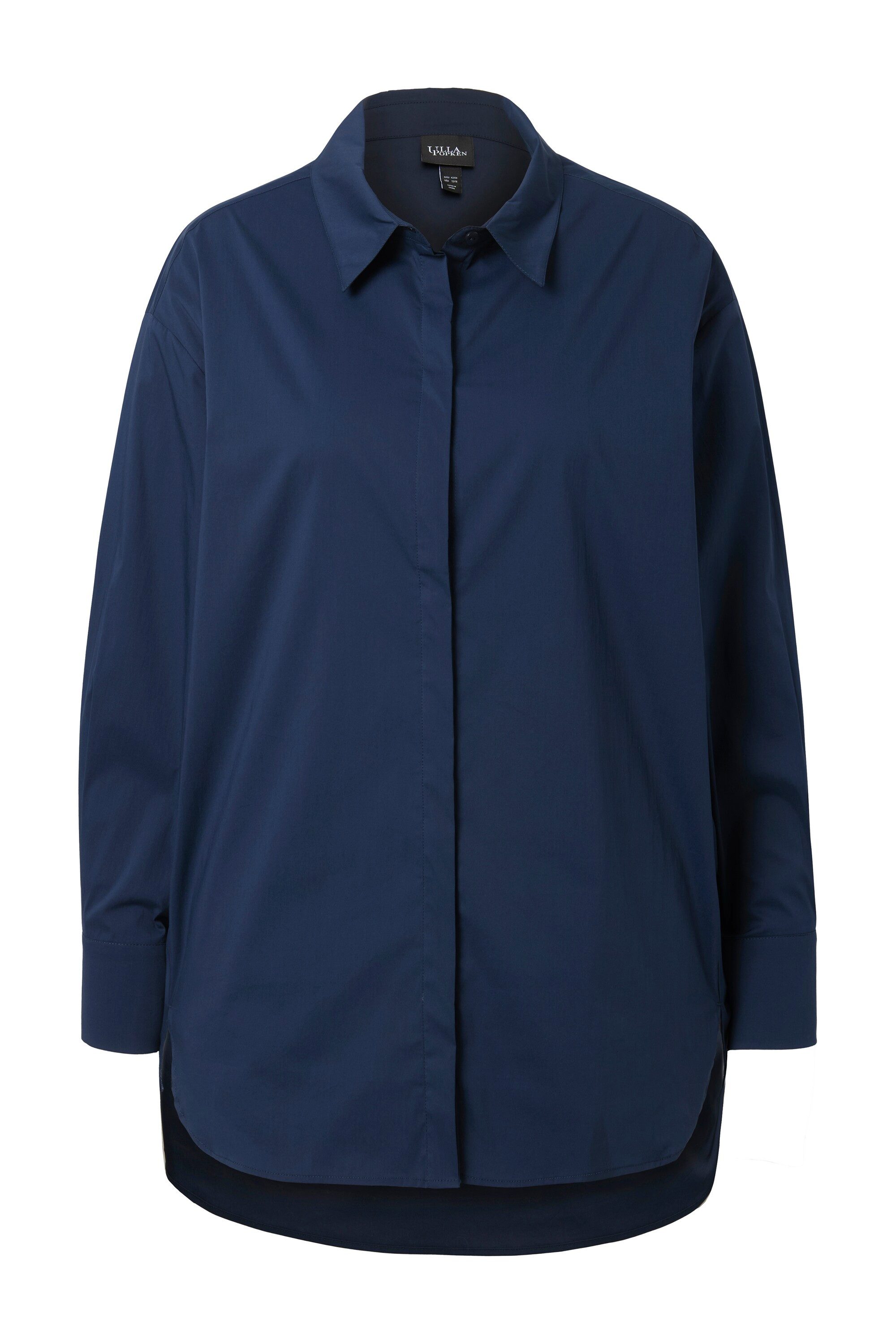 Ulla Popken Hemdbluse Hemdbluse oversized Hemdkragen Langarm günstig online kaufen