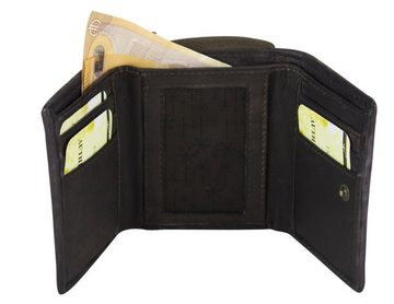 Sunsa Geldbörse Mini Leder Geldbeutel Vintage Portemonnaie Brieftasche Damen, echt Leder, Vintage Style, mit RFID-Schutz, zeitlos