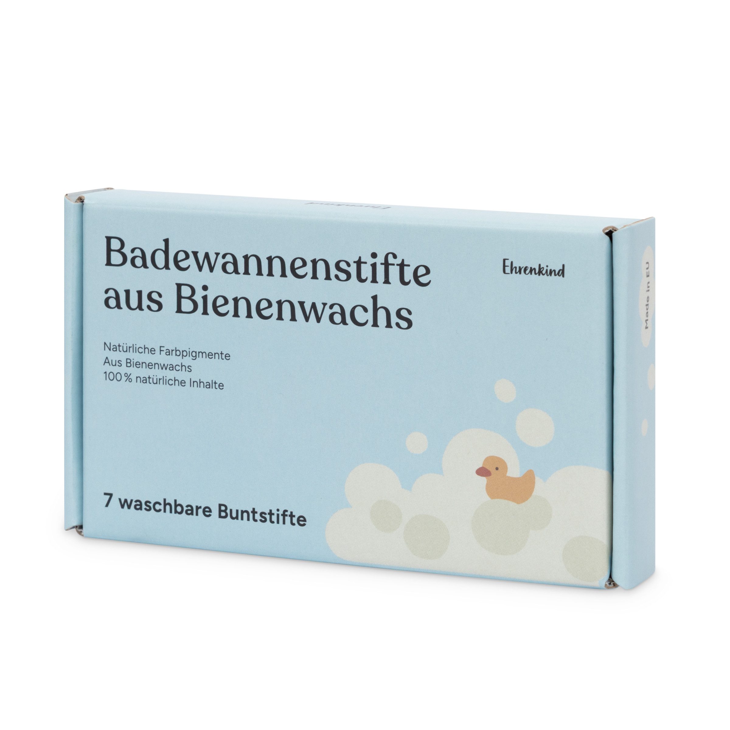Ehrenkind Malstift Badewannenstifte Kinder aus 100 % Bienenwachs, (7 Badewannenstifte in verschiedenen Farben), Abwaschbar & griffig