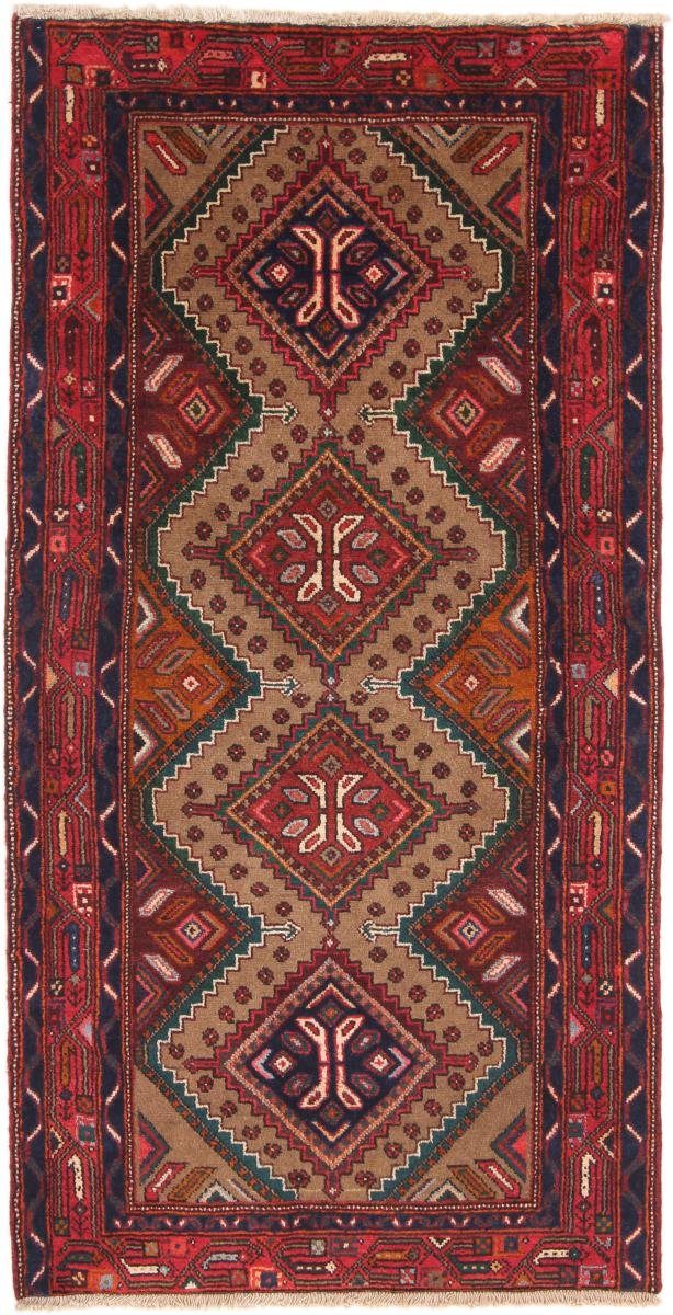 Orientteppich Hamadan 100x193 Handgeknüpfter Orientteppich / Perserteppich Läufer, Nain Trading, rechteckig, Höhe: 8 mm