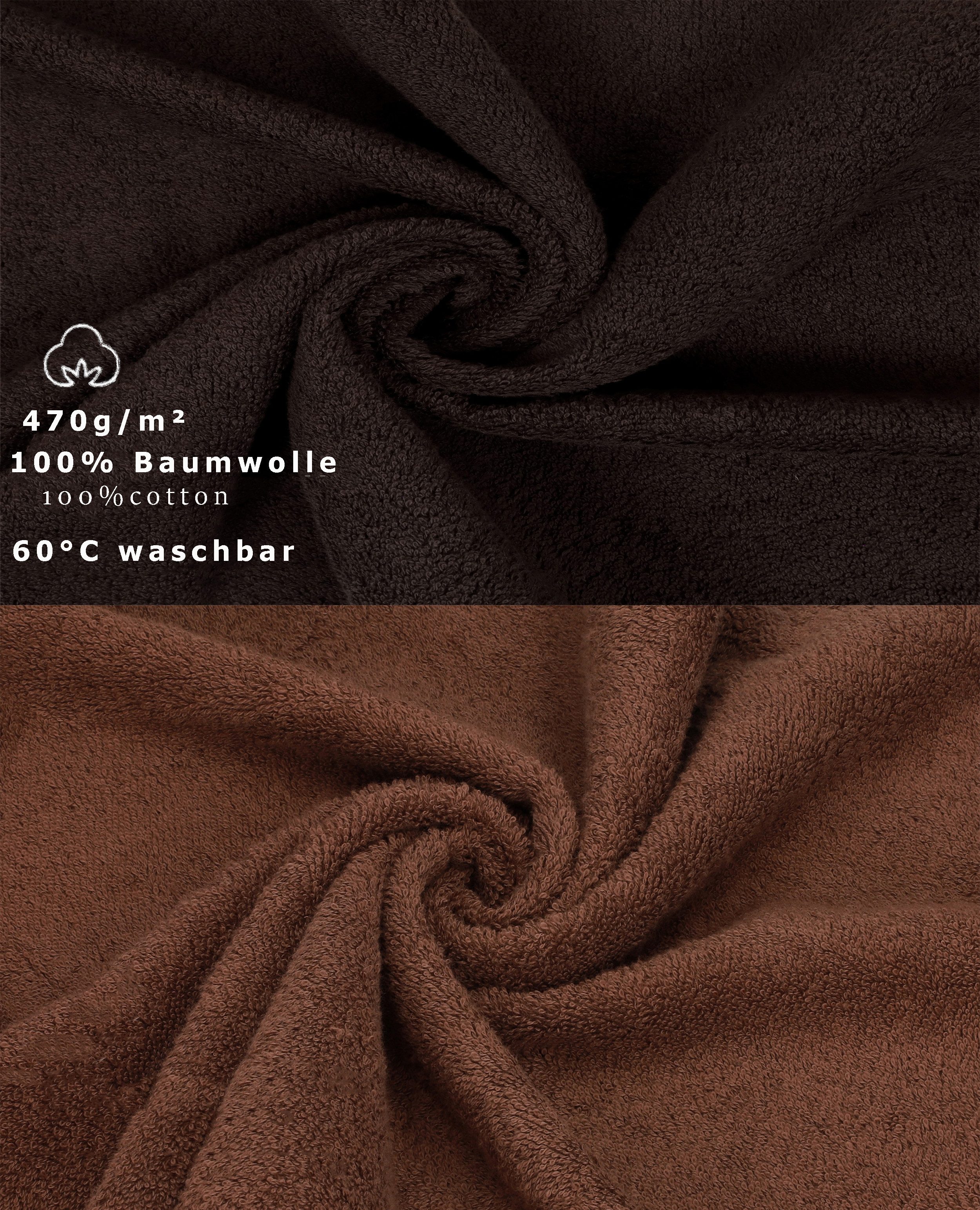 Betz Gästehandtücher 10 Stück Gästetuch Set Premium 30x50 cm Farbe dunkelbraun/nussbraun, 100% Baumwolle (Set, 10-St), 100% Baumwolle