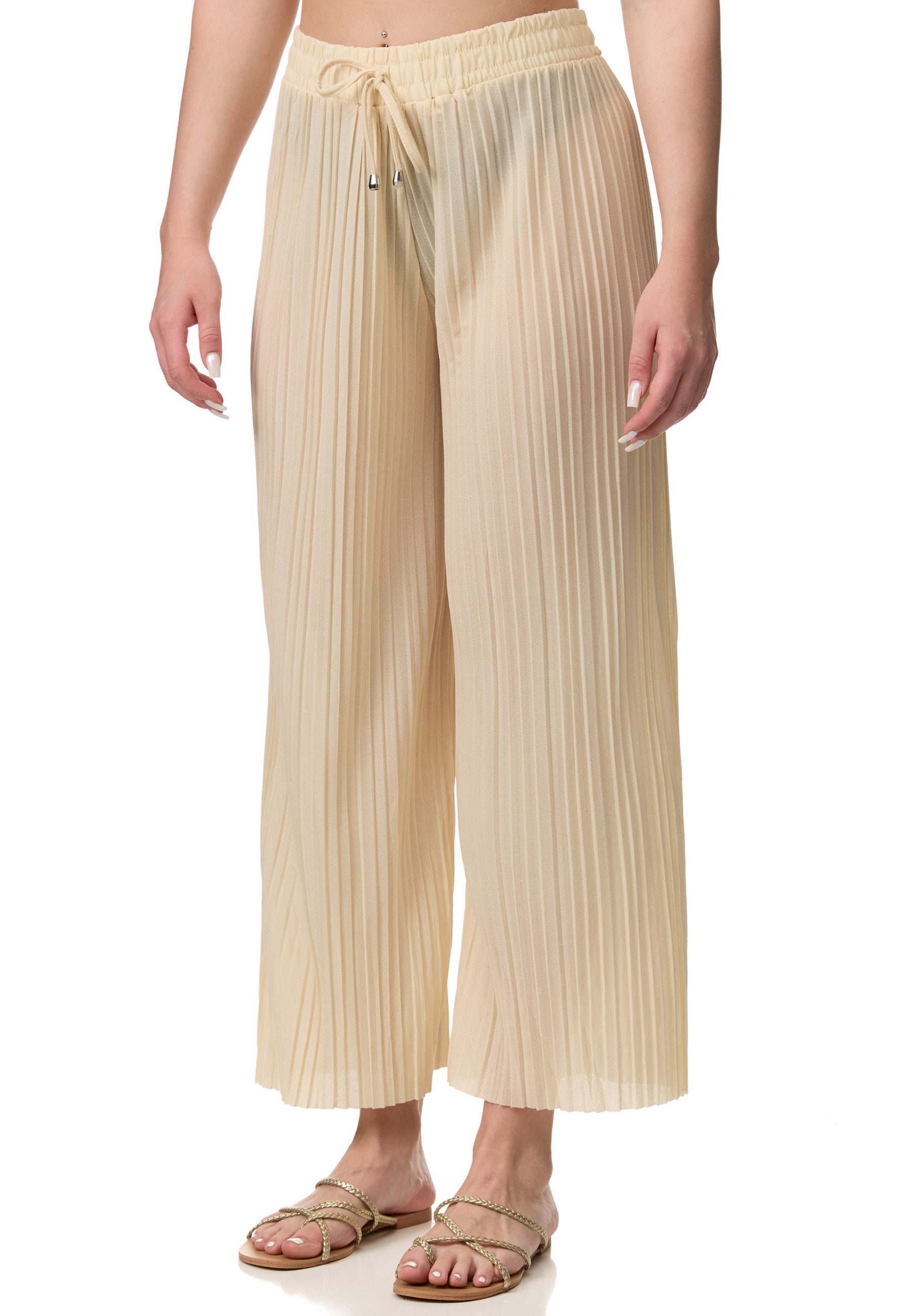 Worldclassca Sporthose Worldclassca Stoffhose Plissierte Sommer Hose weitem Bein Faltenhose