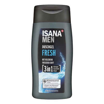 ISANA Duschgel MEN Fresh, 3in1, mit Zitrus-Duft, 300 ml