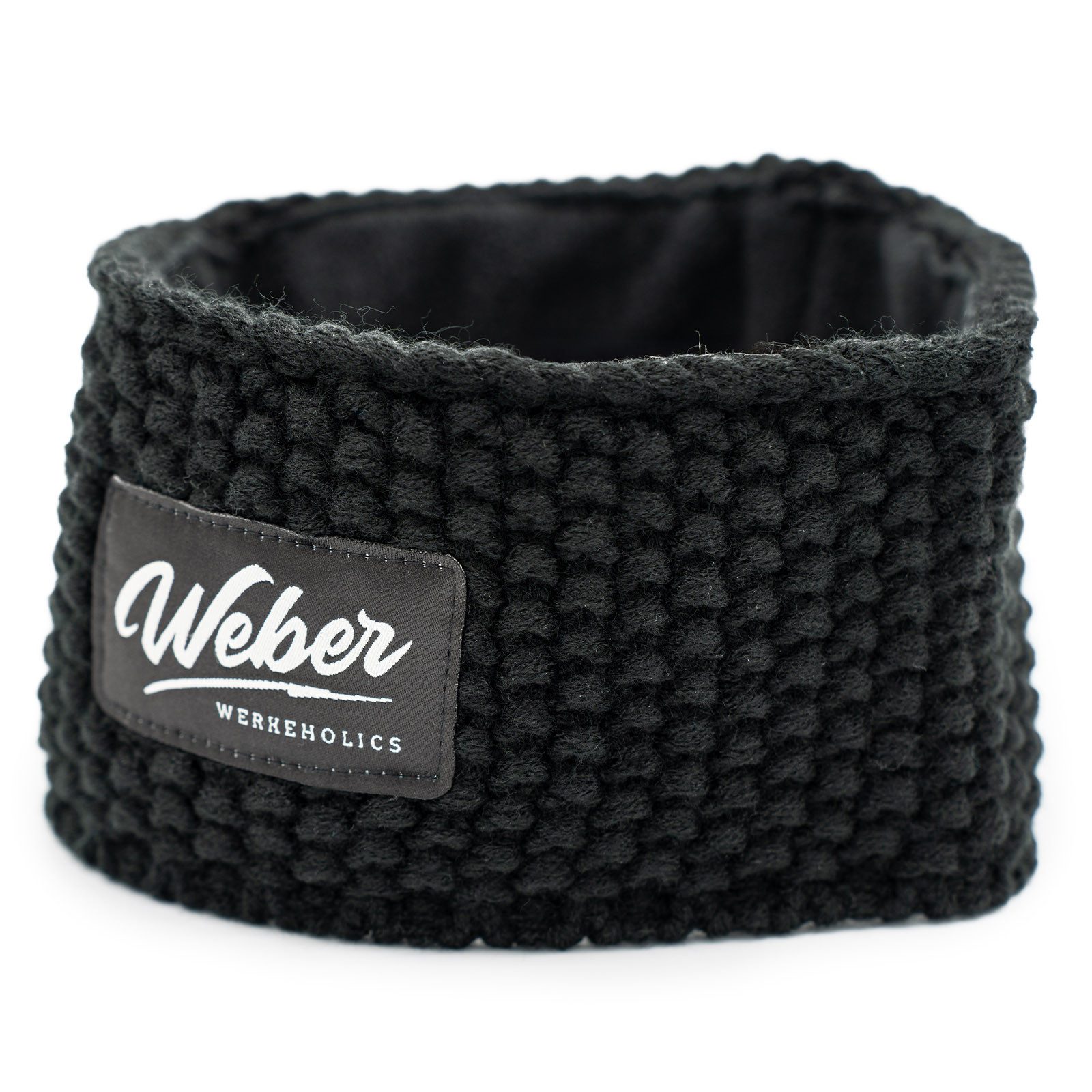 Weber GmbH Stirnband Weber #Werkeholics Stirnband schwarz (1-St) modernes Waffelmuster, 9 cm breit