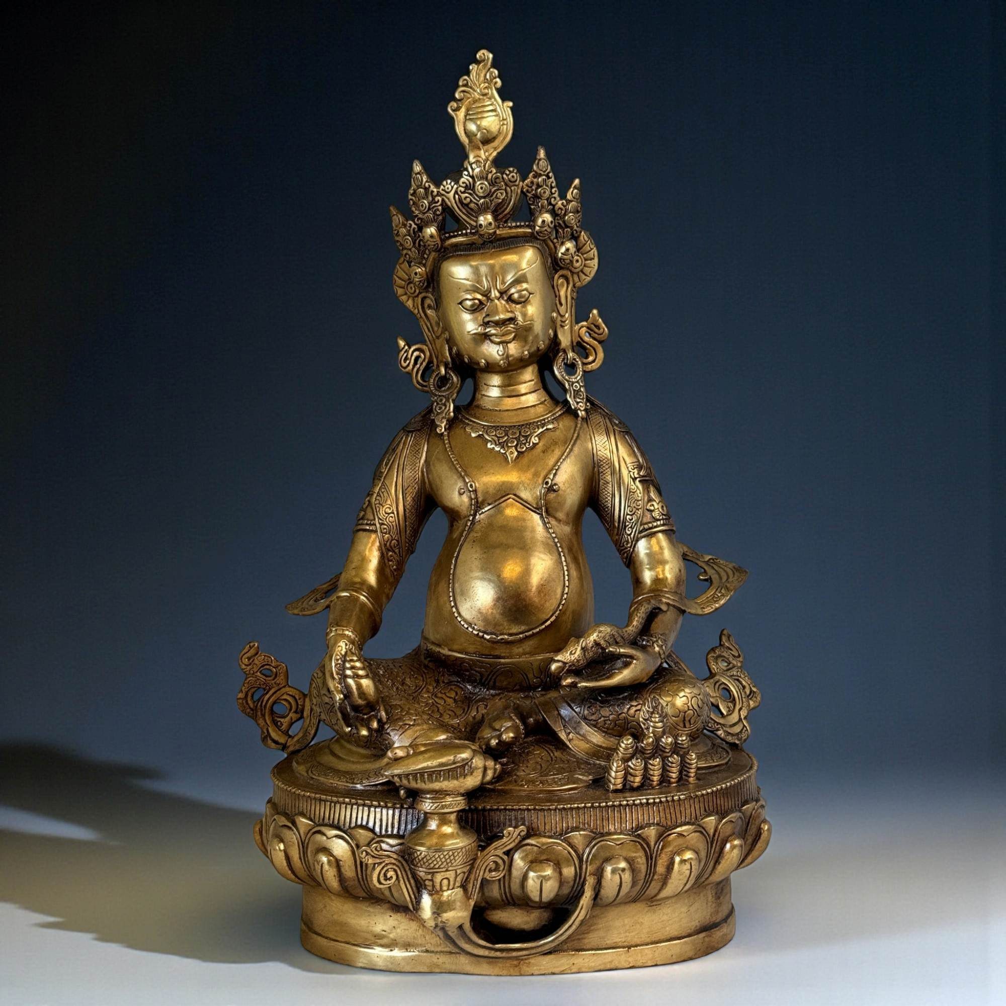 Asien LifeStyle Buddhafigur Kubera (Jambhala) Bronze – Reichtumsgott Tibet China