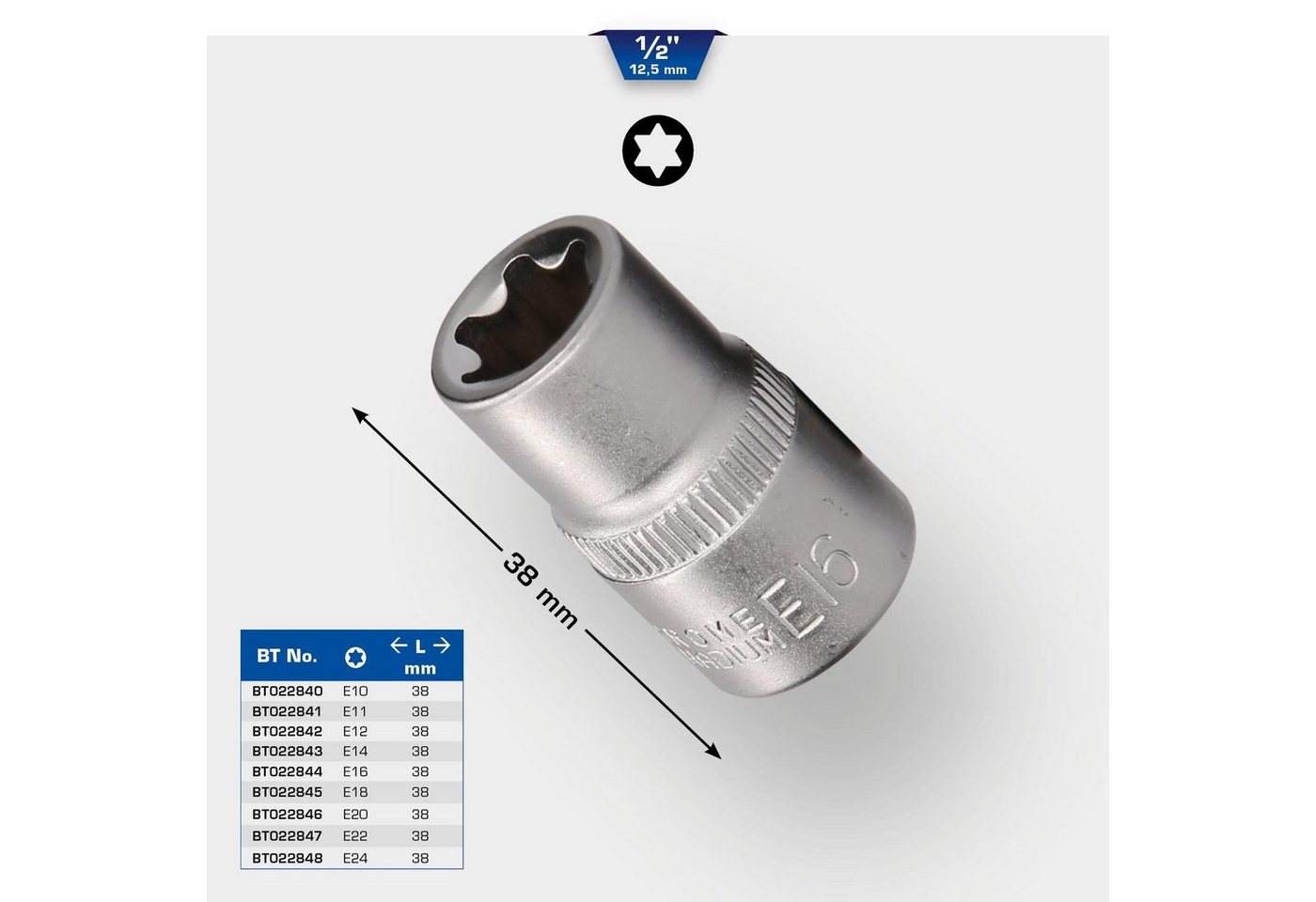 Thumbnail - Brilliant Tools Stecknuss 1/2" Torx-E-Stecknuss, E10