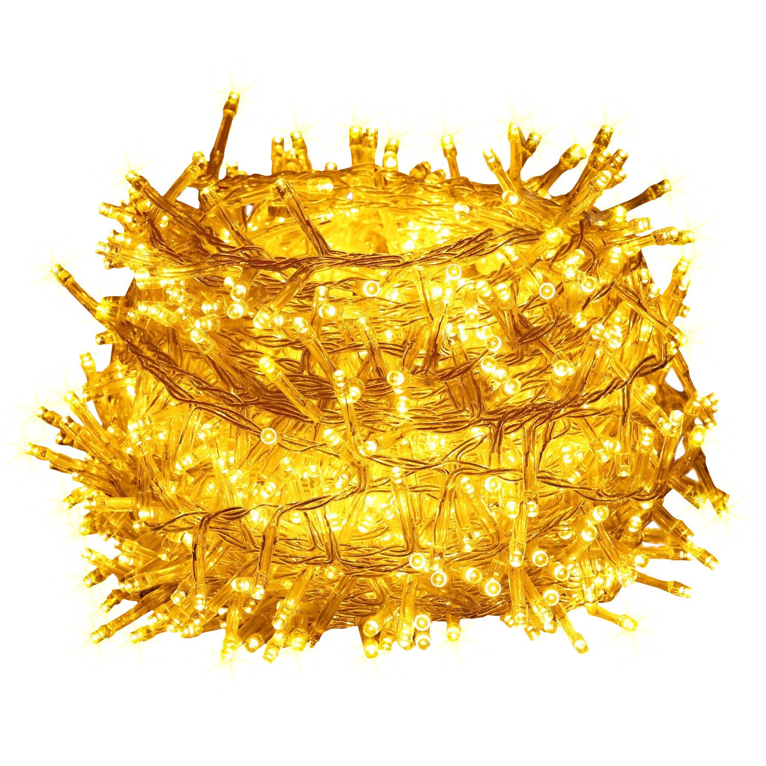 Quntis LED-Lichterkette 25/50M für Weihnachtsbaum Ihnen/Außen, LED Lichtervorhang, 1000-flammig, Weihnachtsdeko mit 8 Modi für Weihnachten/Halloween