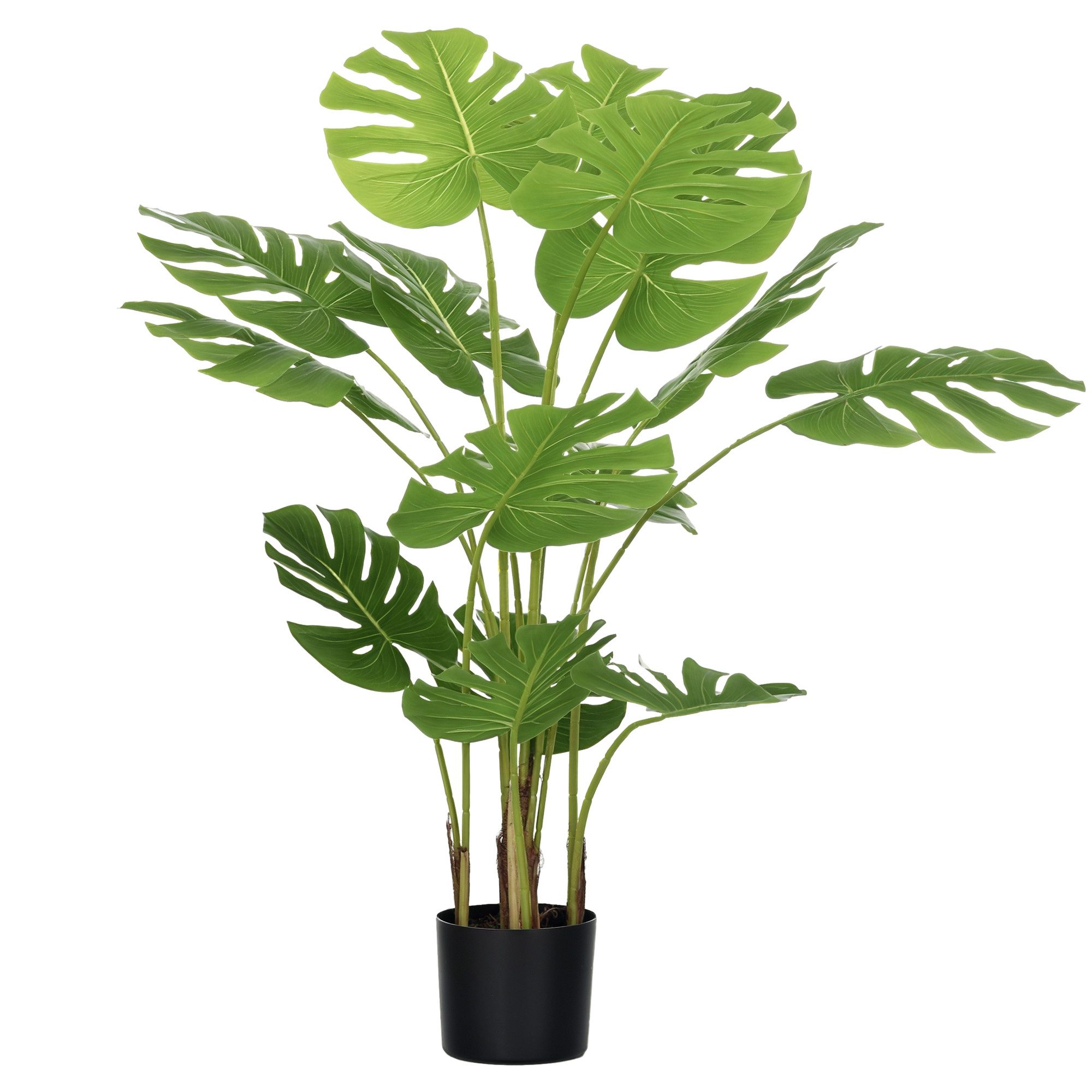 Kunstpflanze Künstliche Pflanzen, Kunst, 24 Zweige, Zimmerpflanze, Kunstbaum Monstera Deliciosa, HOMCOM, Höhe 120 cm, Grün Ø17,5 x 120 cm