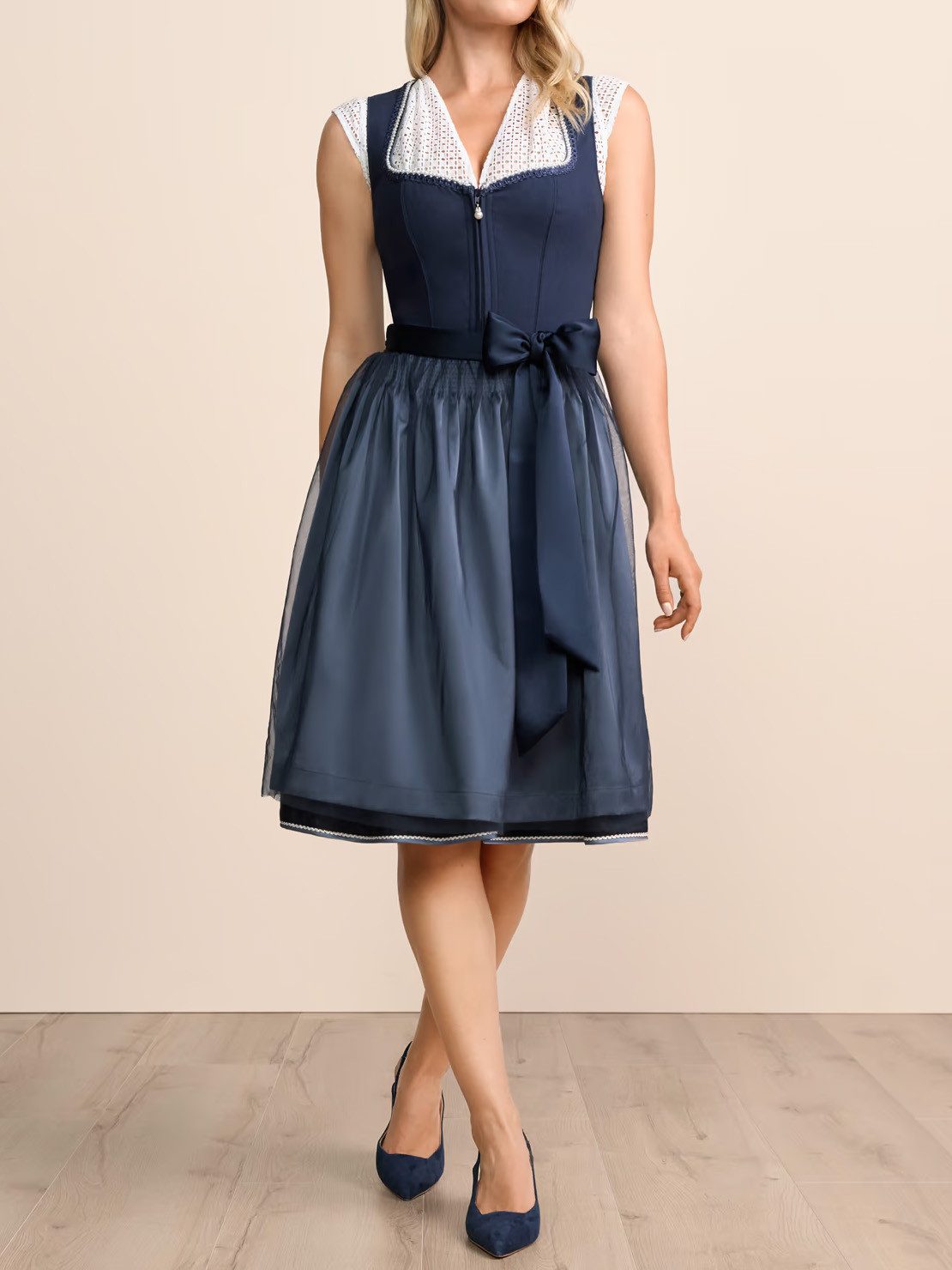 Krüger Madl Dirndl Dirndl Kaelora 60cm Länge blau