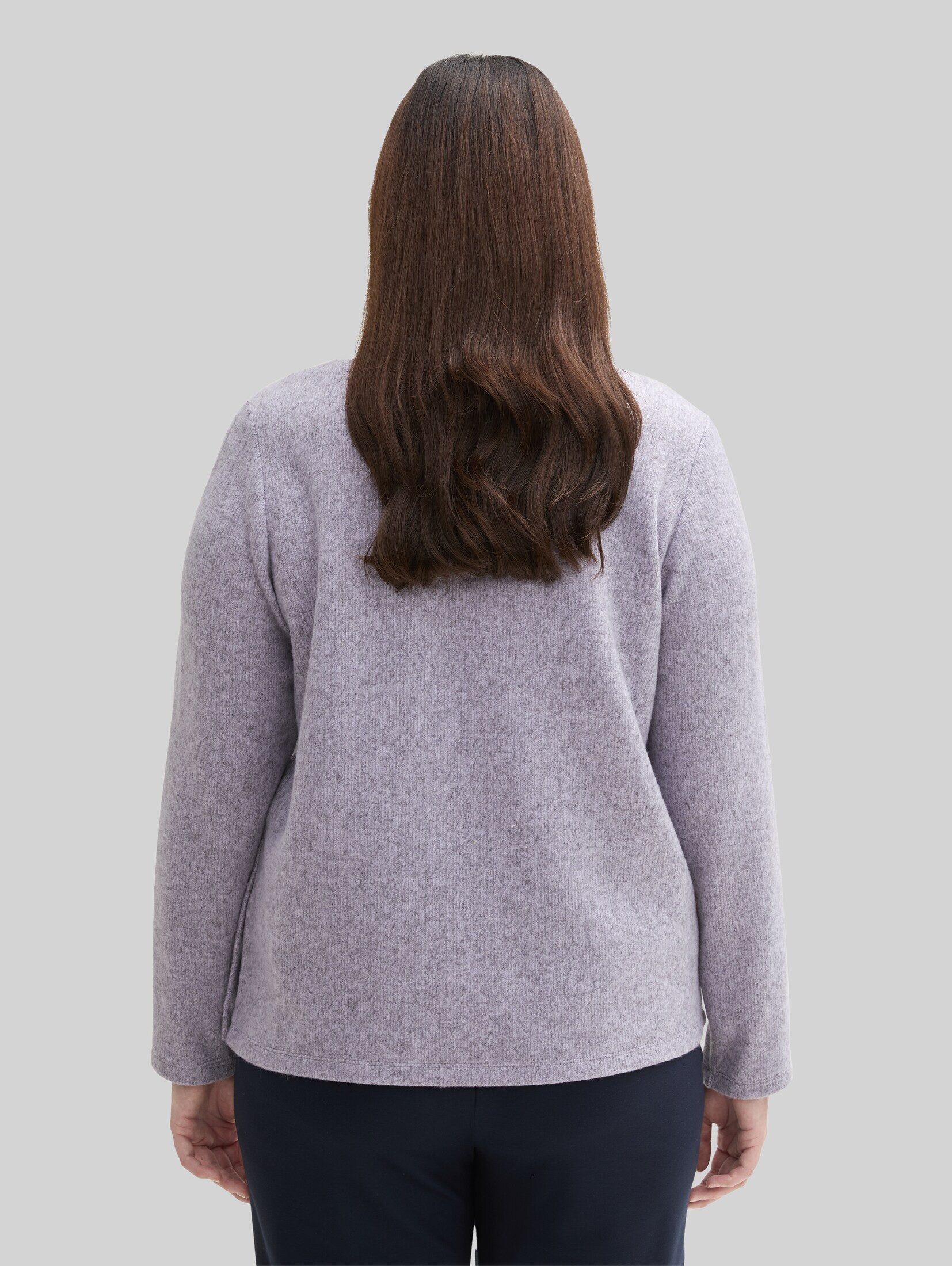 TOM TAILOR PLUS Sweatshirt Strick & Sweatshirts Plus Size - Soft-Touch Sweatshirt mit Knopfdetails