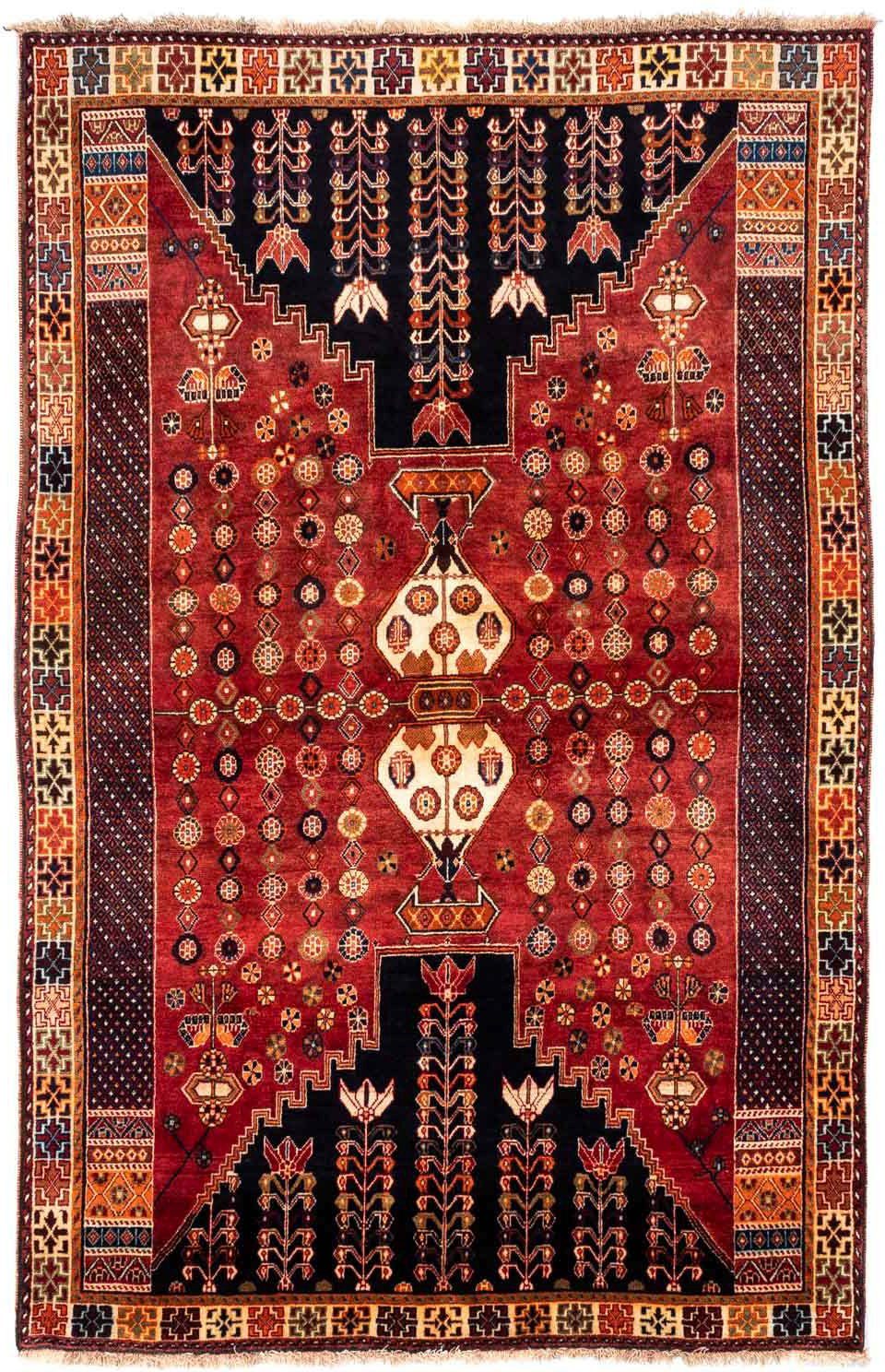 Höhe: Zertifikat cm, 155 rechteckig, 250 mit x 1 Unikat morgenland, Medaillon Wollteppich mm, Shiraz