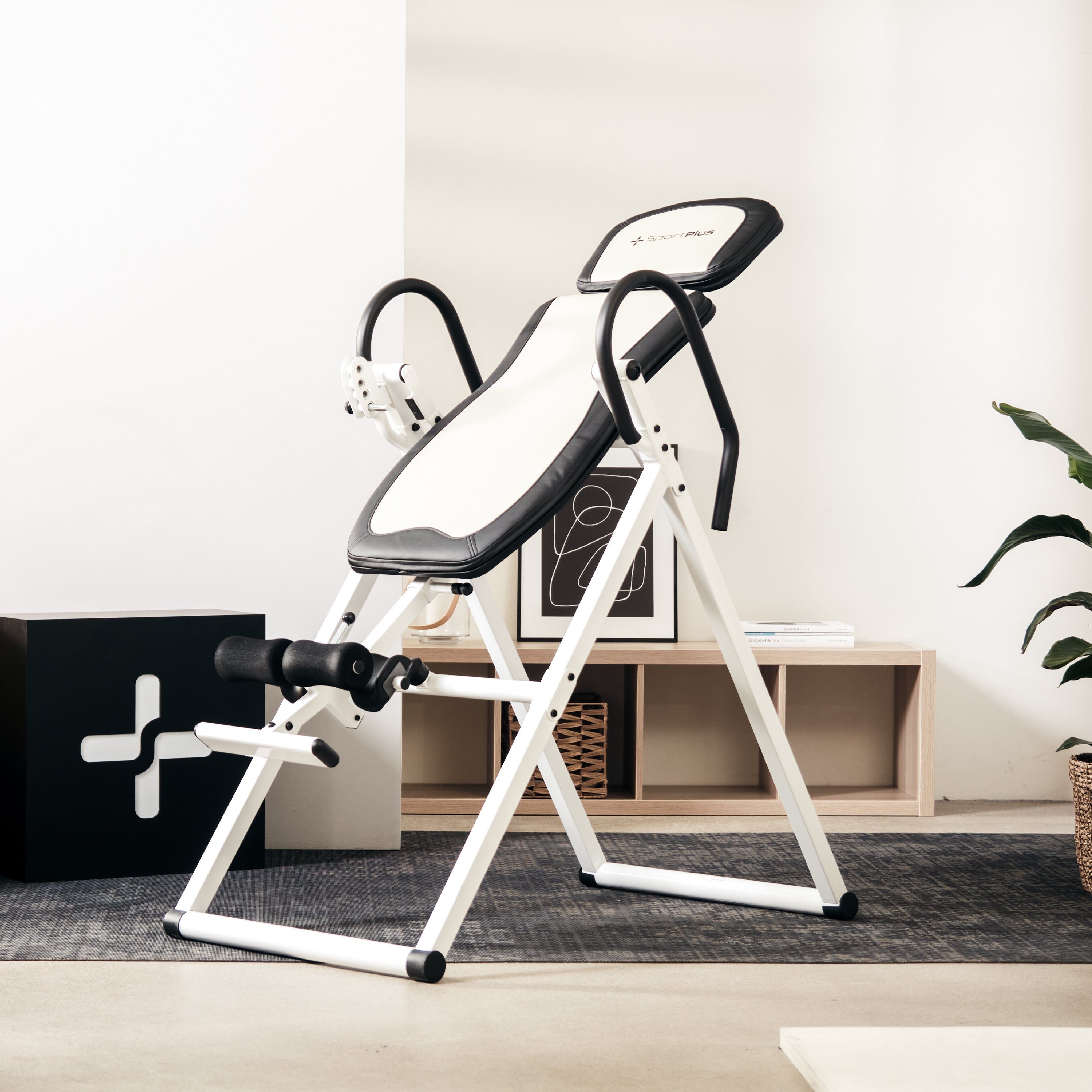 SportPlus Rückentrainer SP-INV-1200, Rückentrainer, Inversionstisch, klappbar, 4 Winkel, Fußhalterung