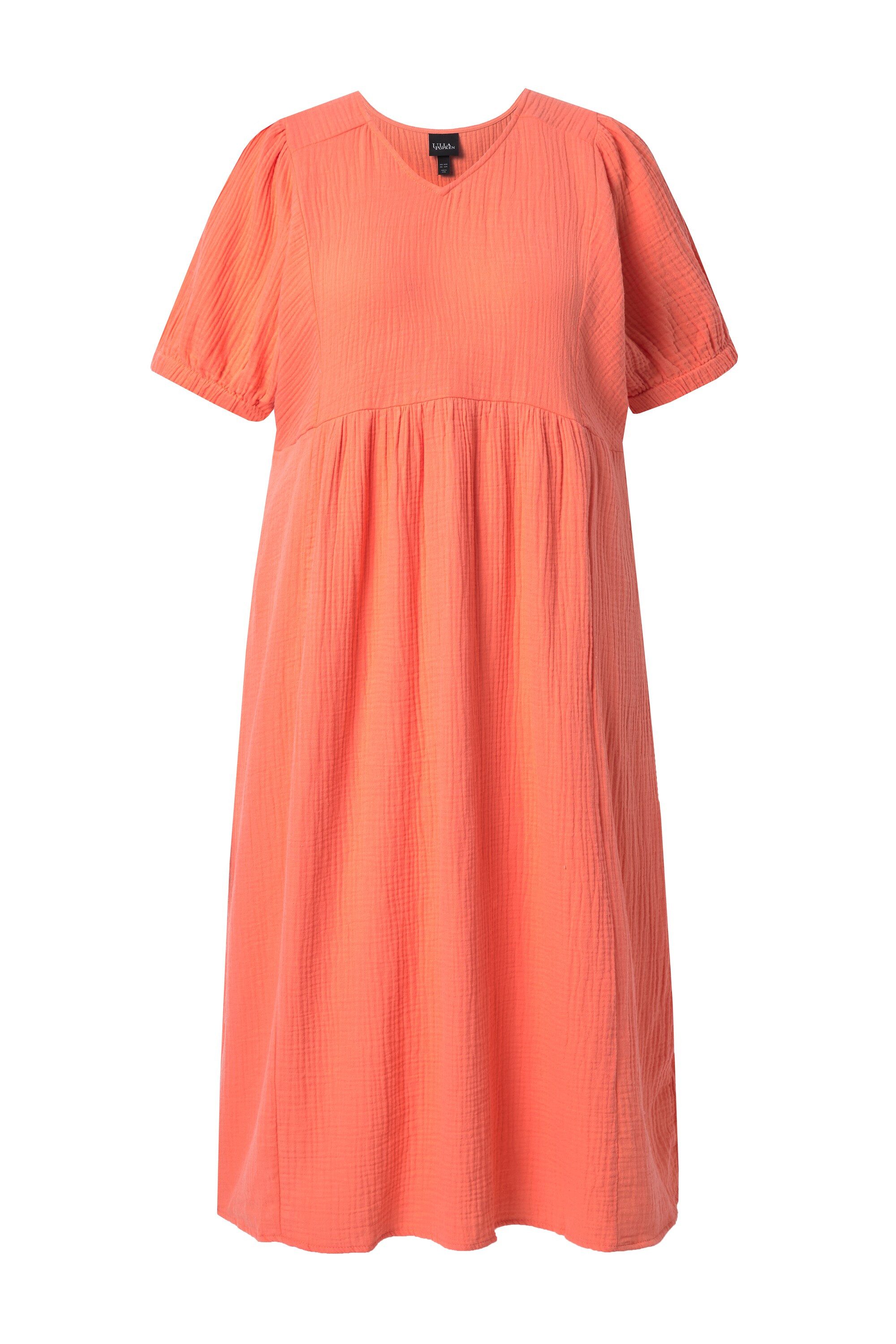 Ulla Popken Jerseykleid Musselin-Midikleid A-Linie V-Ausschnitt Halbarm günstig online kaufen