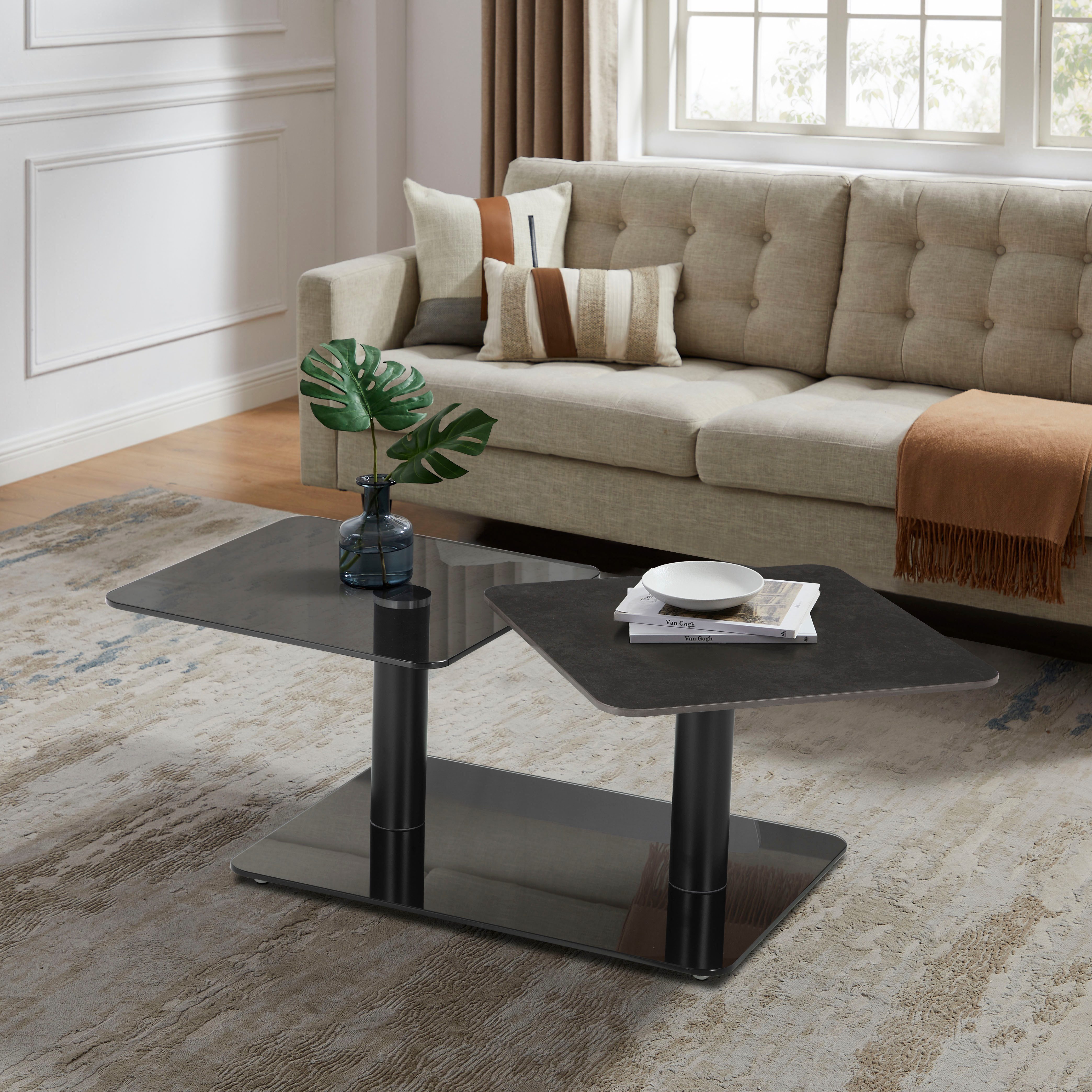 OTTO home Couchtisch Craco, mit verschiebbarer Ablagefläche im puristischen Design