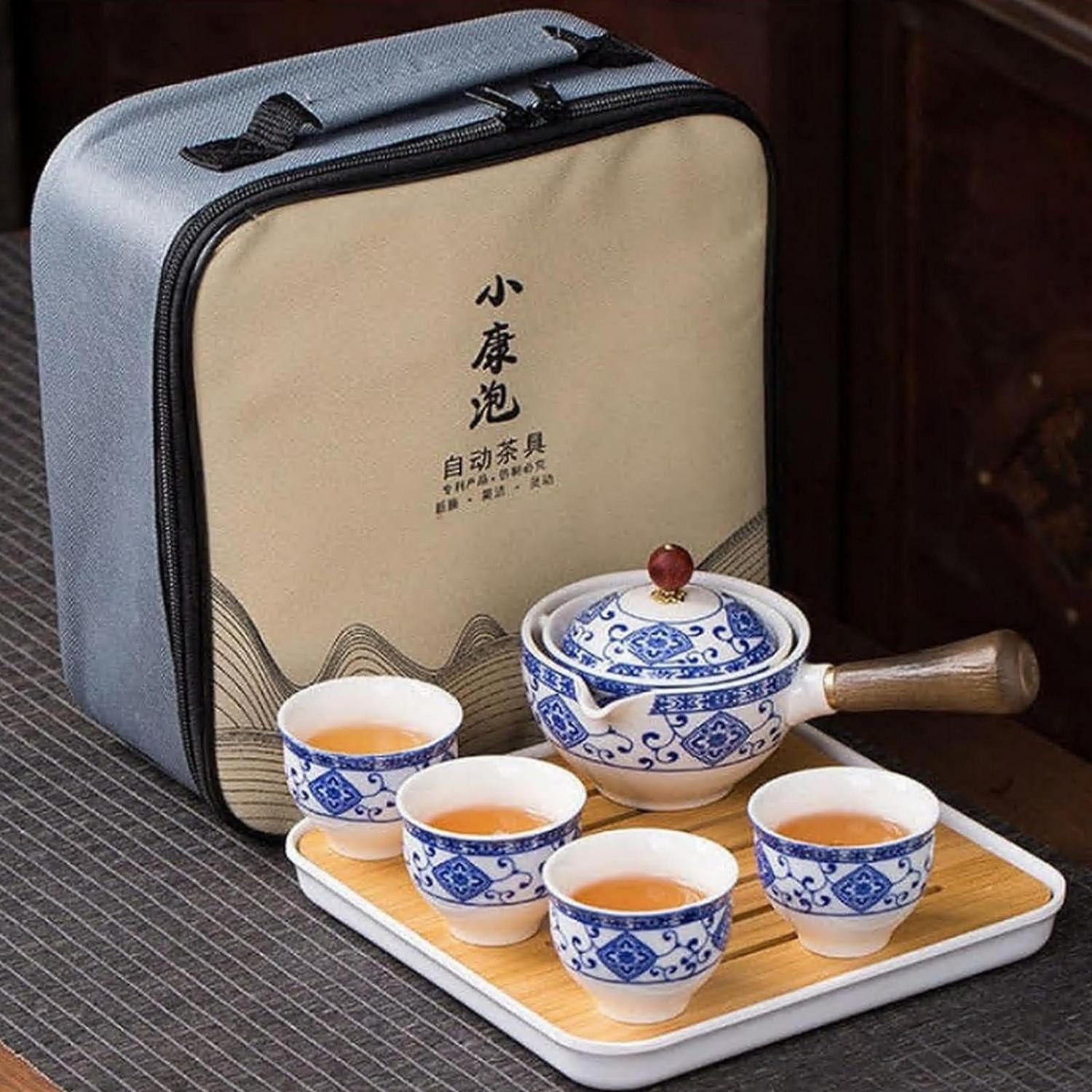 LuxusKollektion Teeservice Teeset Reise Kungfu Keramik 360°, Keramik