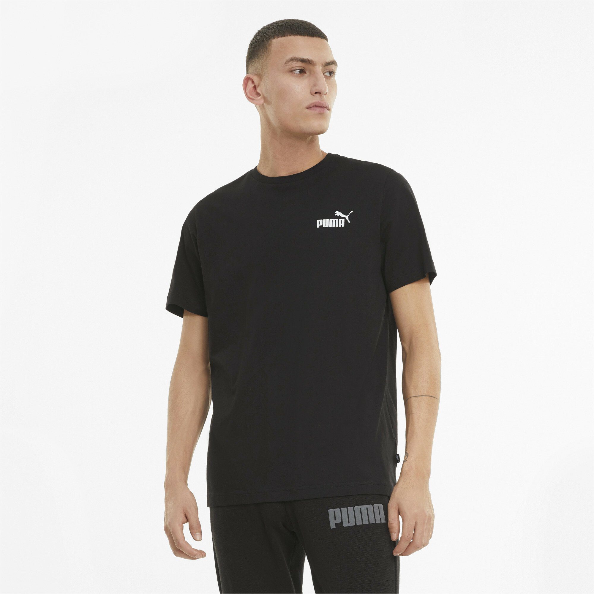 PUMA T-Shirt Essentials mit Herren Logoprint Black dezentem T-Shirt