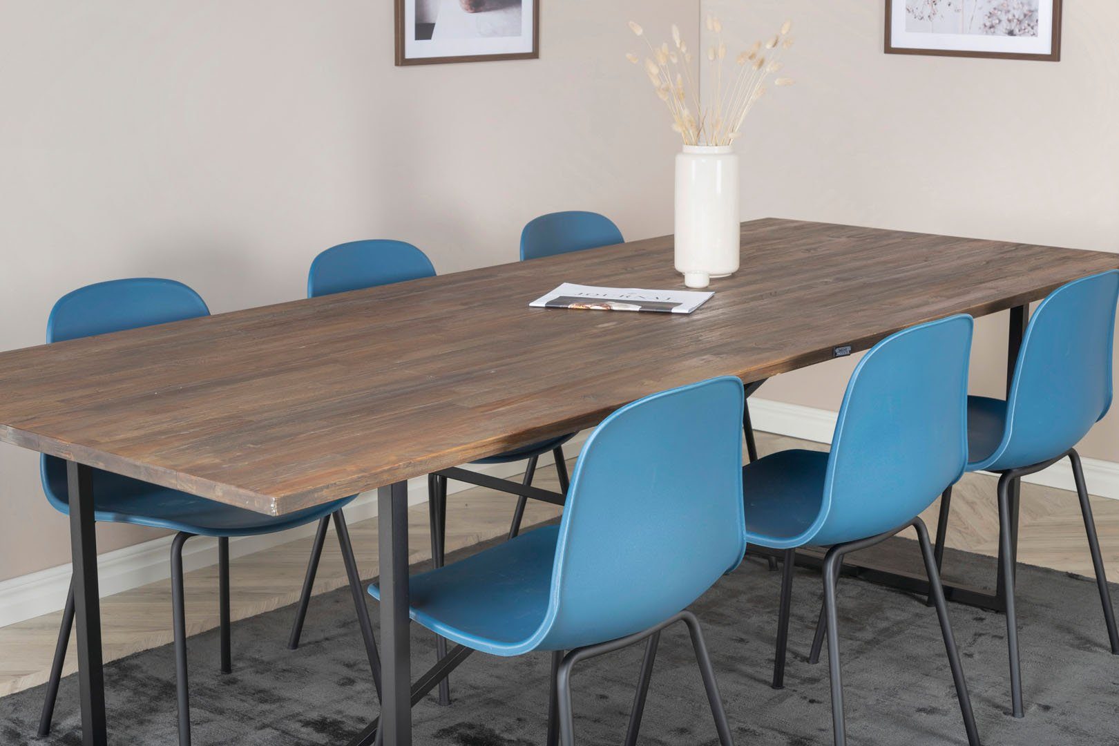 ebuy24 Essgruppe Padang Essgruppe Esstisch Teak und 6 Arctic Esszim, (7-tlg)