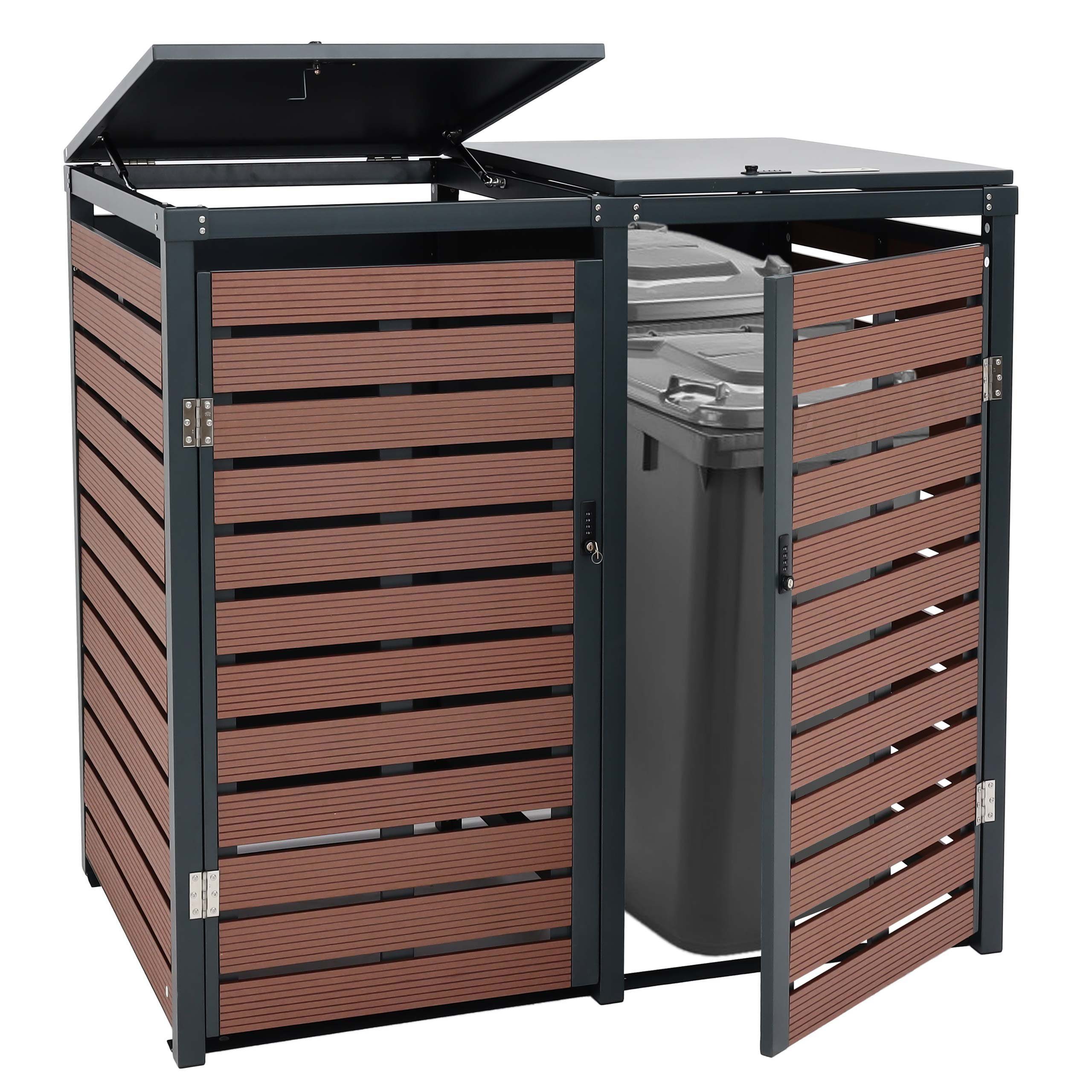 MCW Mülltonnenbox MCW-K14-XL, Deckel von oben zu öffnen für leichtes Befüllen