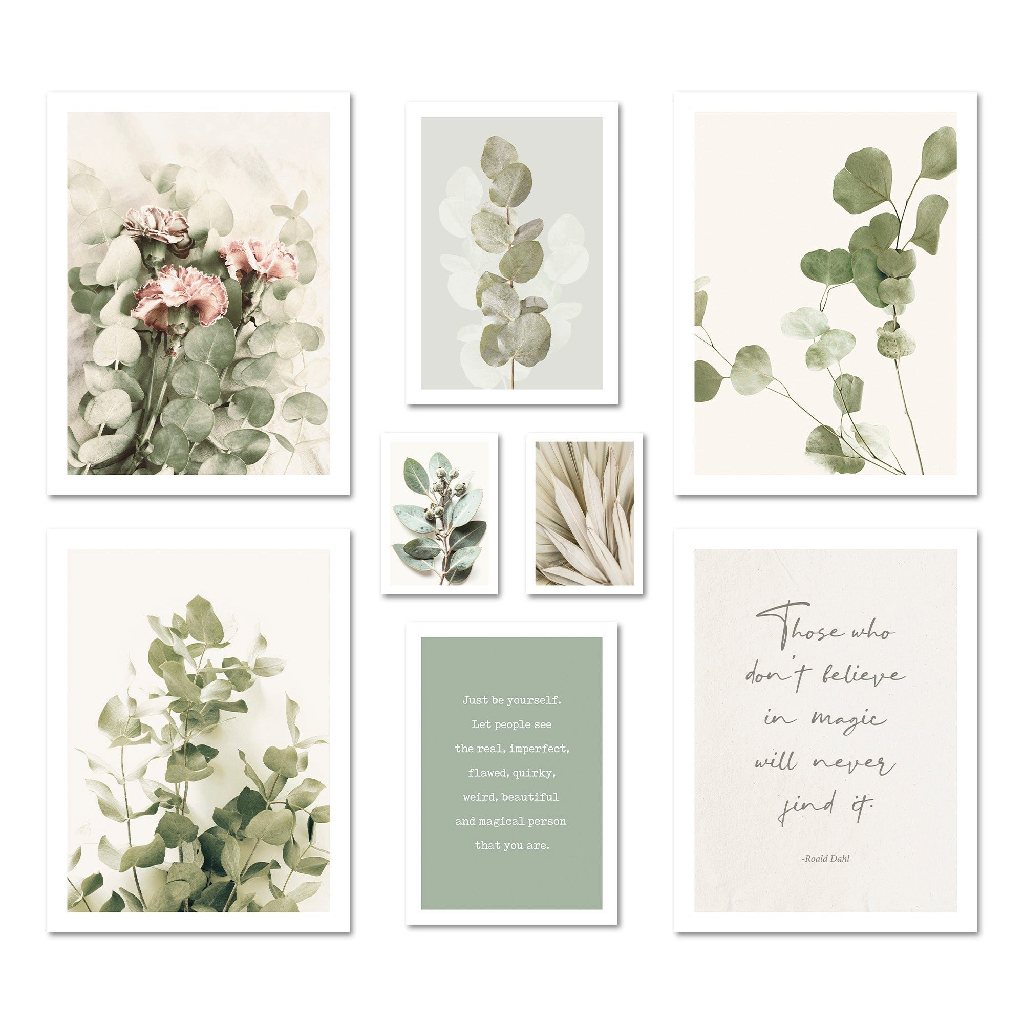 ARTFAVES Bilder-Collage Poster Set Eucalyptus I mehrteilige Bilderwand I Wa günstig online kaufen
