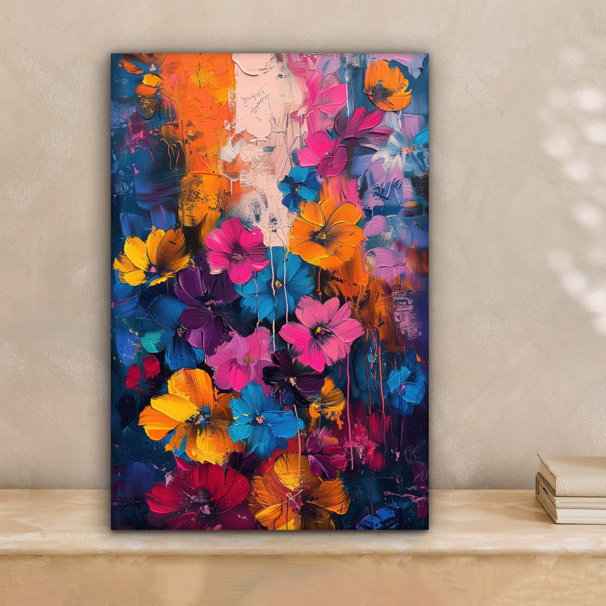 OneMillionCanvasses® Leinwandbild Blumen - Bunt - Abstrakt - Modern, Fotodr günstig online kaufen