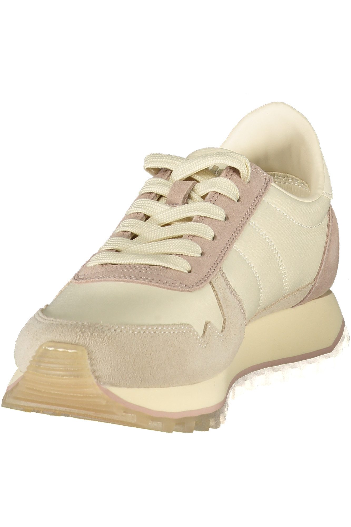 Blauer Sneaker Beiger Damensportschuh mit Fliederdetails und