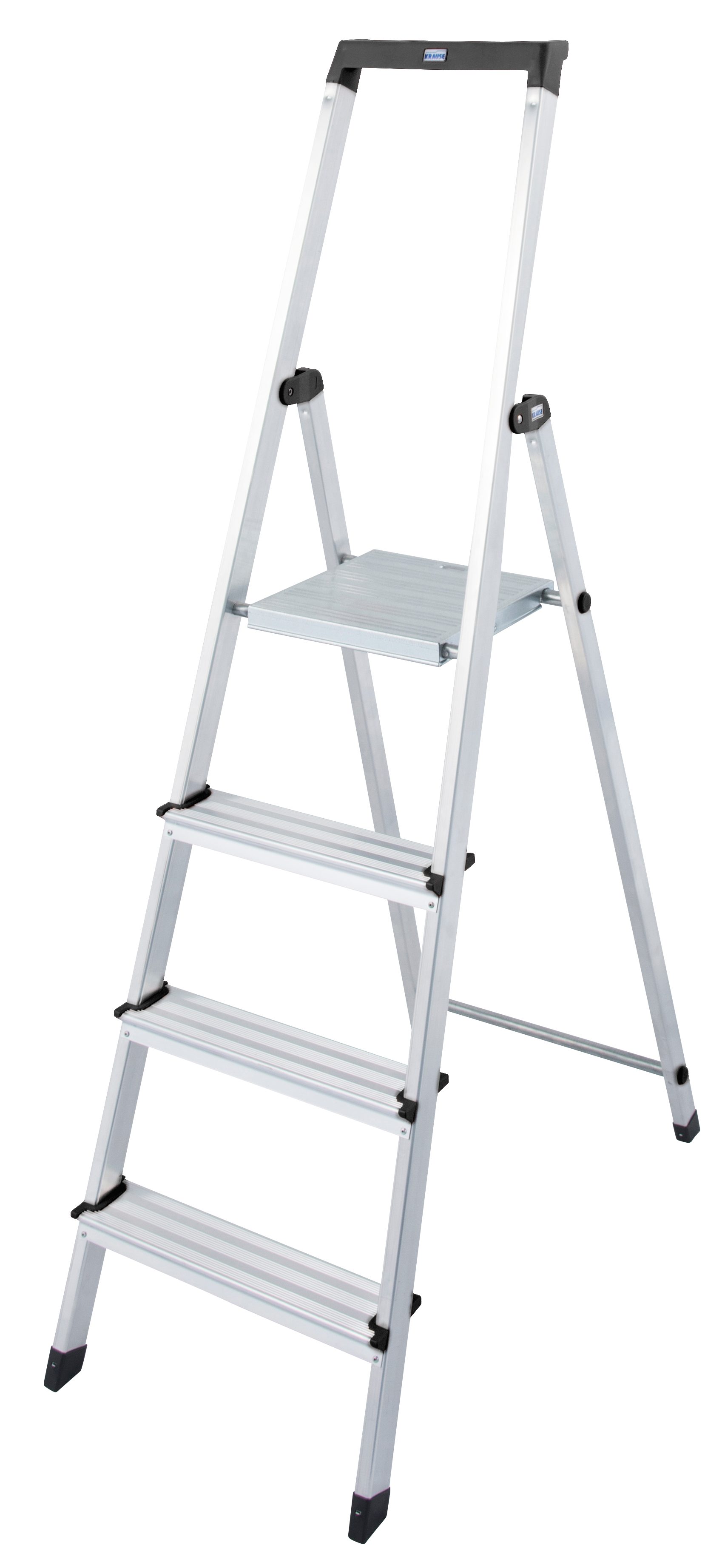 KRAUSE Stehleiter Solidy, Aluminium, 1x4 Stufen, Arbeitshöhe ca. 284 cm