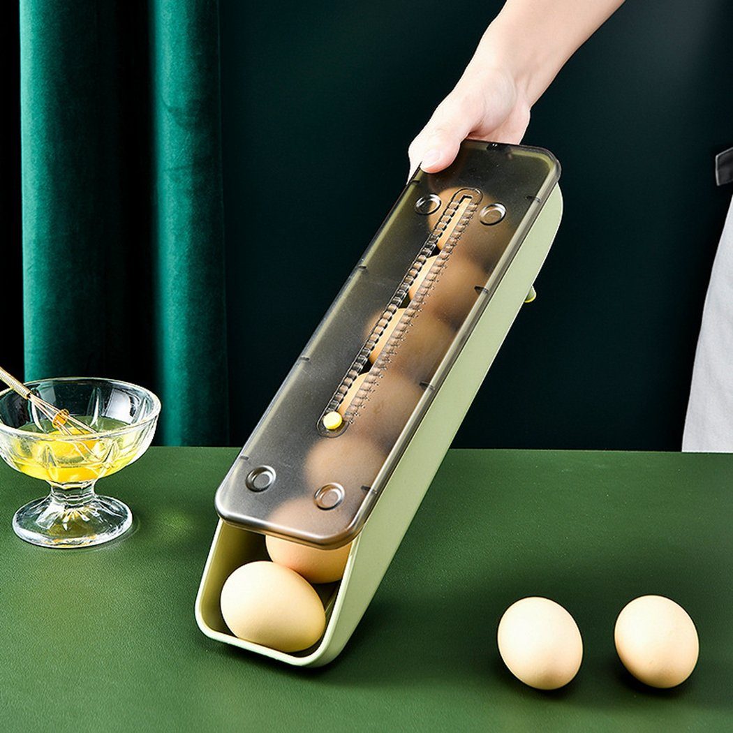 Eierkörbe, Grün Eieraufbewahrungsboxen für Frischhaltedose Kühlschrank TUABUR den Stapelbare