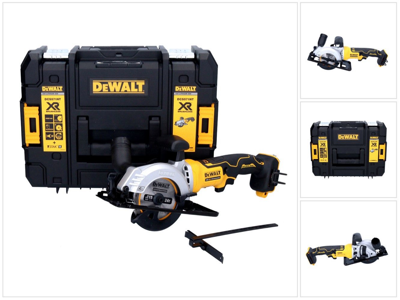 DeWalt Kompakt-Handkreissäge DCS 571 NT Akku Handkreissäge 18 V 115 mm Brushless + TSTAK - ohne Ak