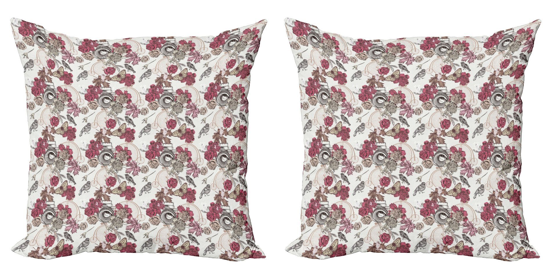 Kissenbezüge Modern Accent Doppelseitiger Abakuhaus (2 Pansy Rose Blumen-Blumenstrauß Digitaldruck, Hochzeit Stück)