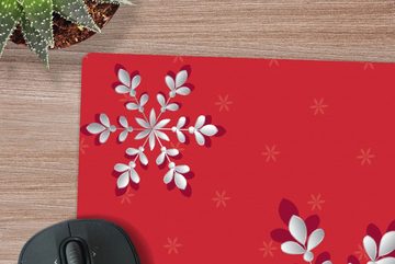 MuchoWow Gaming Mauspad Muster - Weihnachten - Pflanzen (1-St), Mousepad mit Rutschfester Unterseite, Gaming, 40x40 cm, XXL, Großes