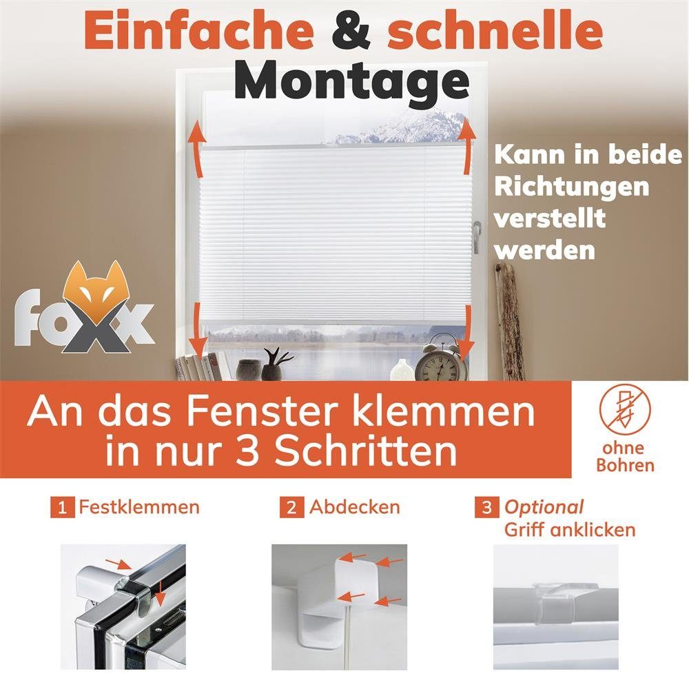 Foxx Plissee Plissee Klemmfix weiß blackout 35x120 cm – Bild 4 von 5